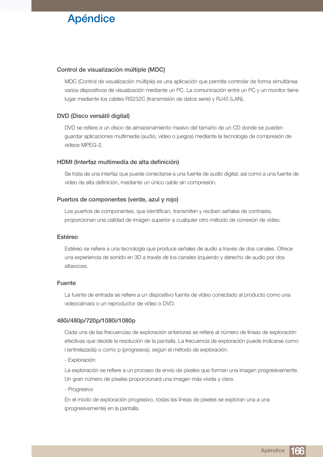 Samsung LH40ARPLBC/EN manual Control de visualización múltiple MDC 