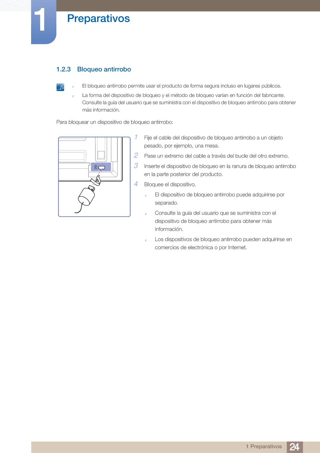 Samsung LH40ARPLBC/EN manual Bloqueo antirrobo 