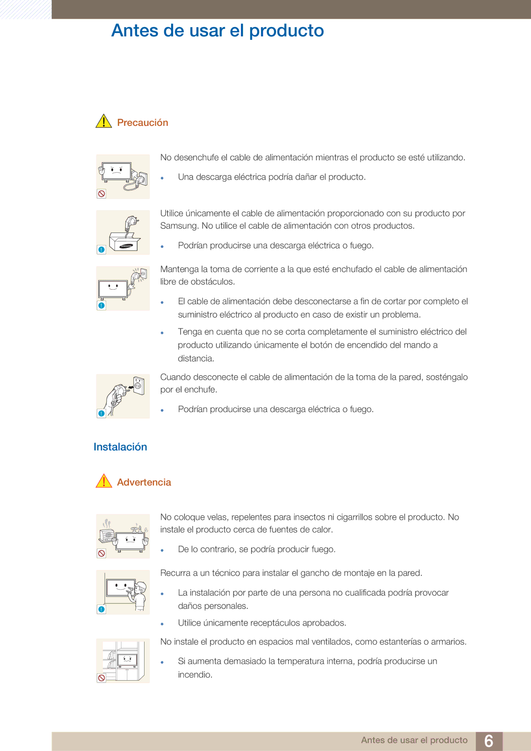 Samsung LH40ARPLBC/EN manual Instalación, Precaución 