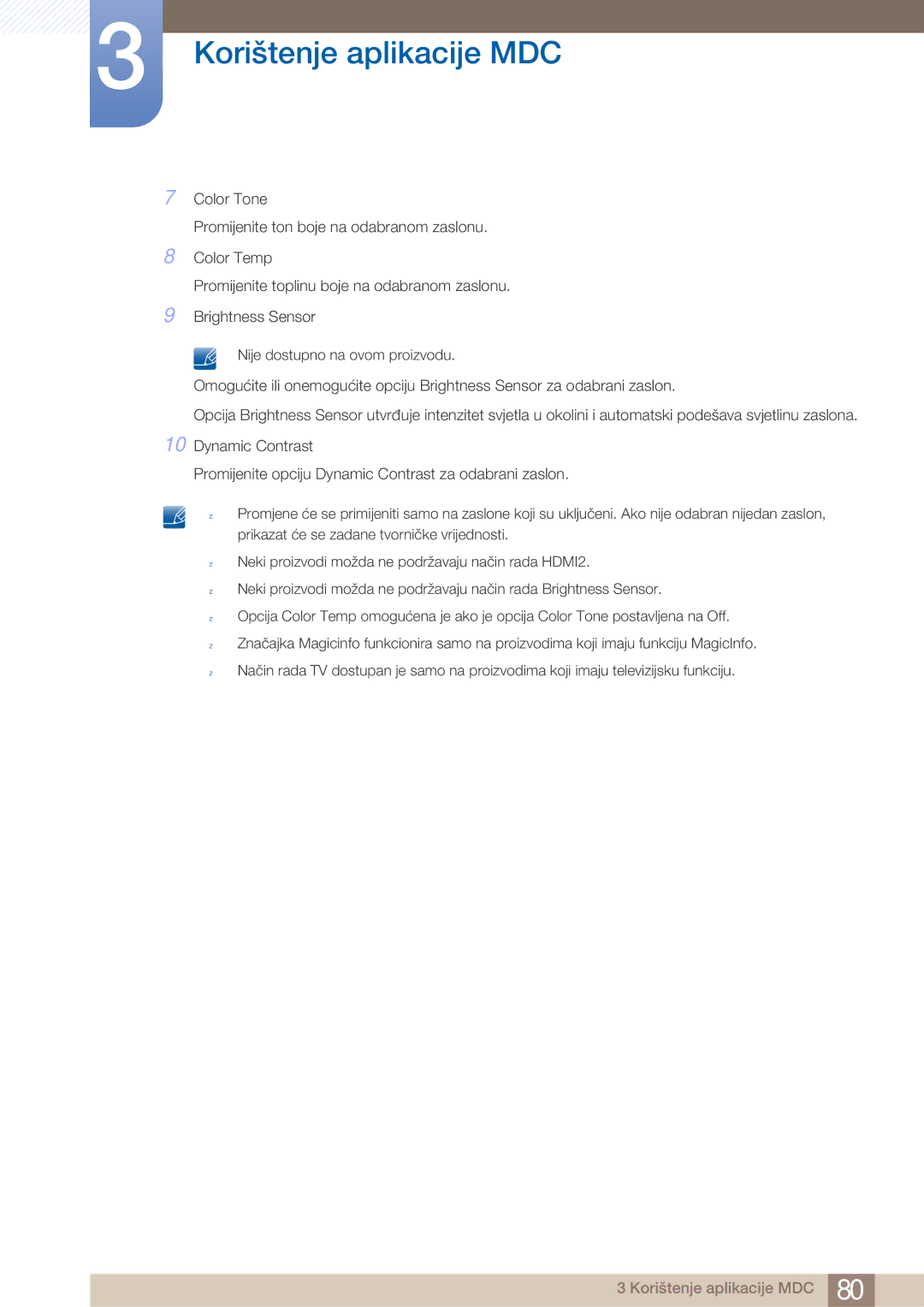 Samsung LH40ARPLBC/EN manual Korištenje aplikacije MDC 