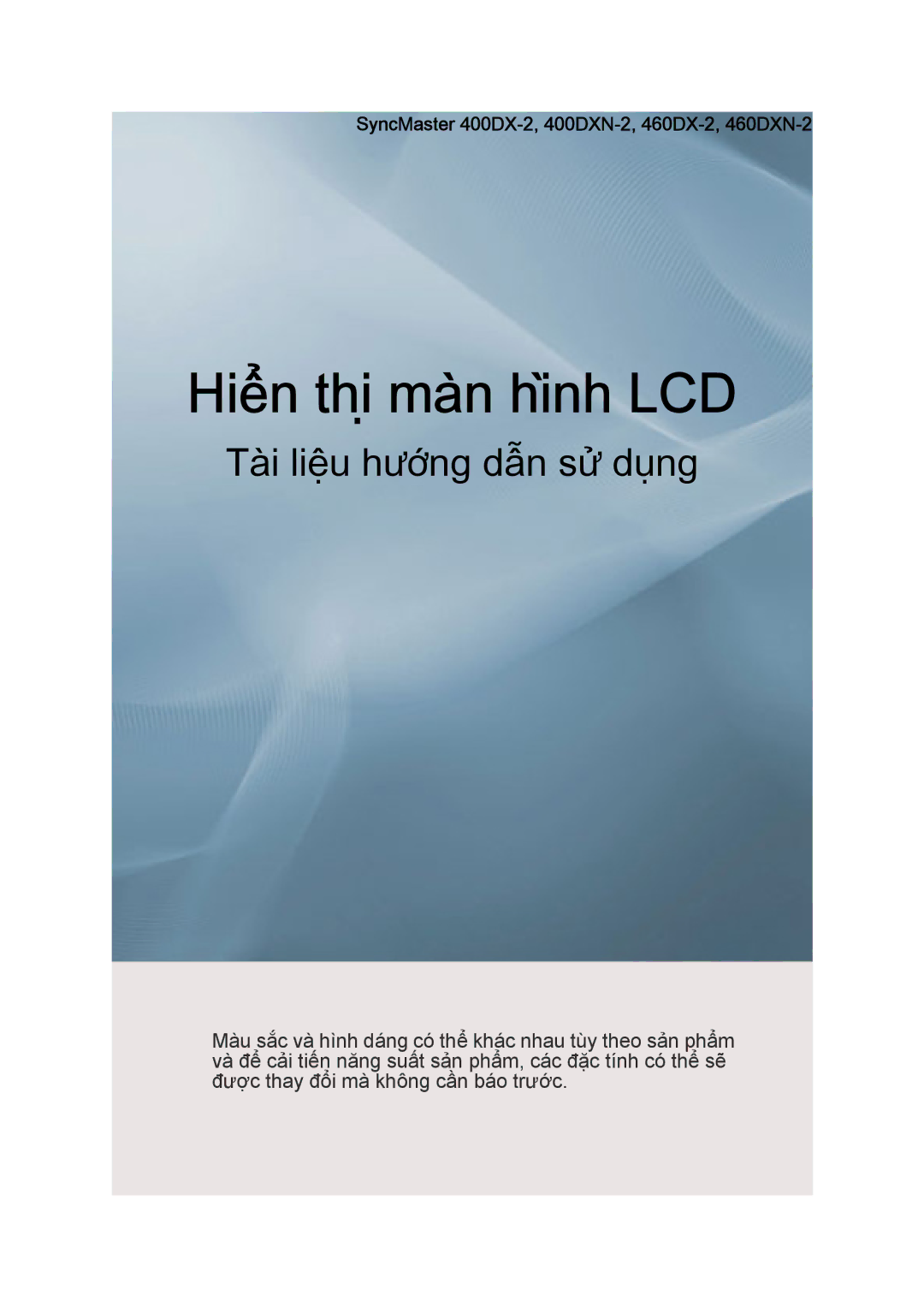 Samsung LH40BVTLBC/XY, LH40BVPLBF/XY manual Hiển thị màn hình LCD 