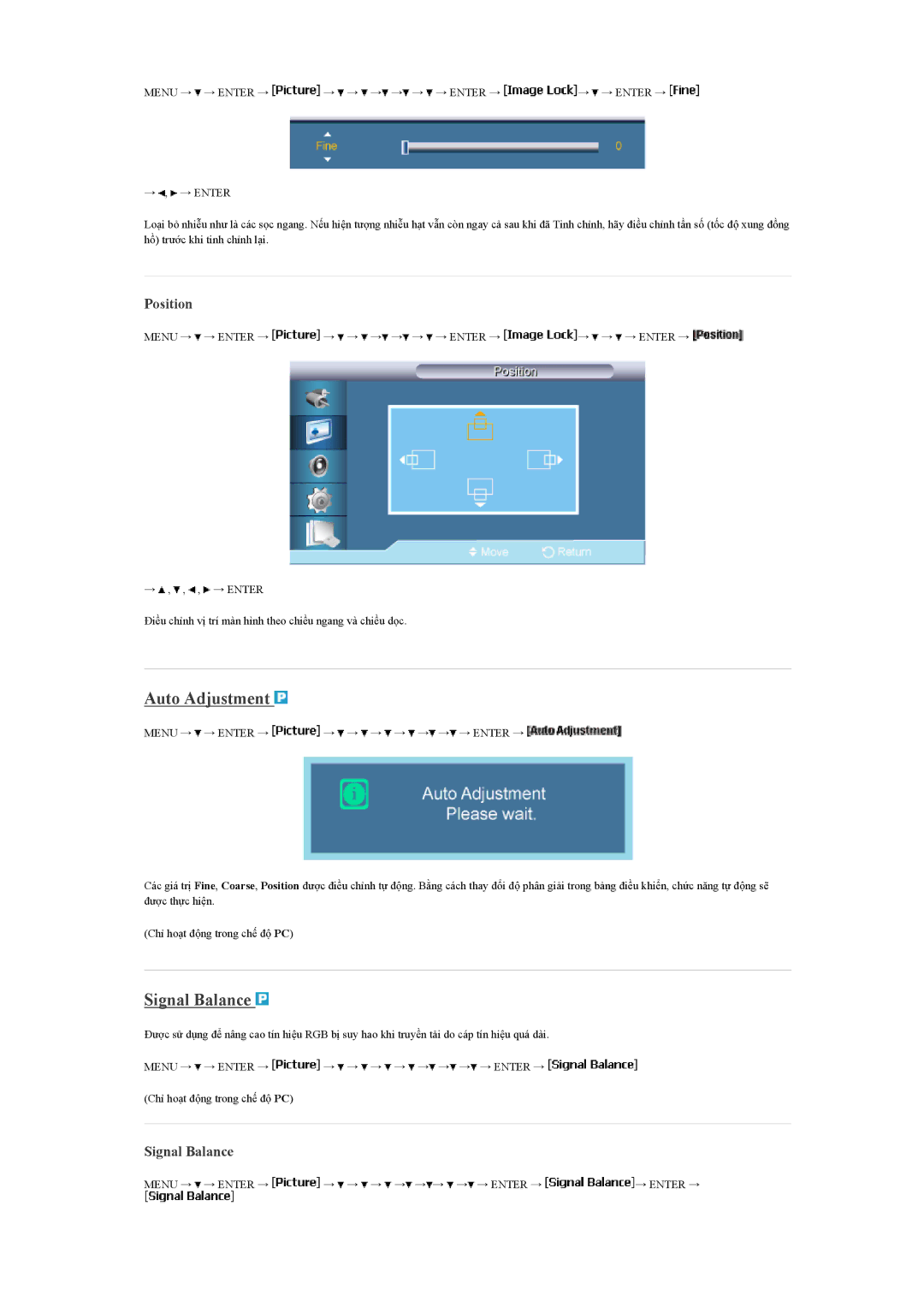 Samsung LH40BVPLBF/XY, LH40BVTLBC/XY manual Auto Adjustment, Signal Balance 