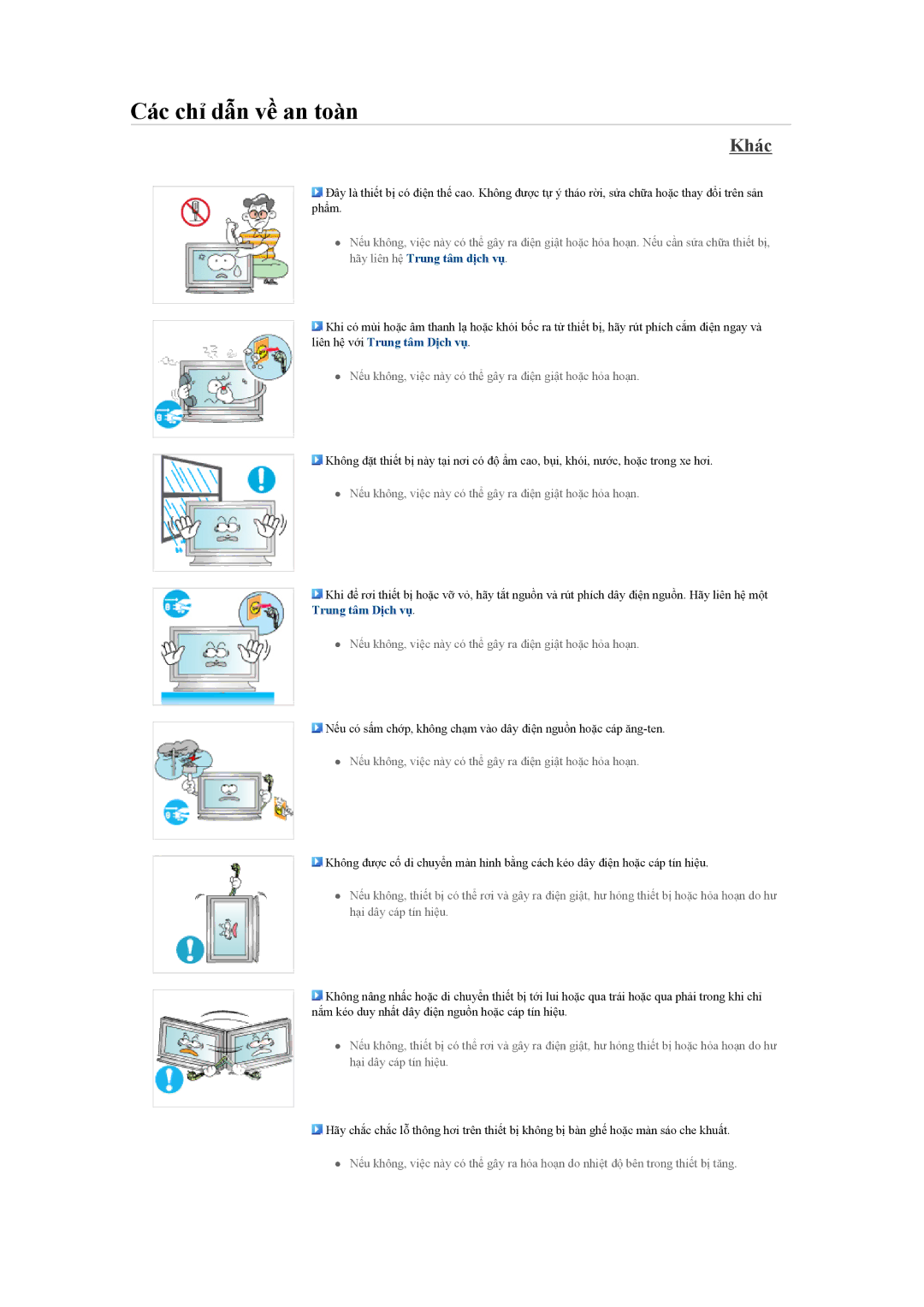 Samsung LH40BVPLBF/XY, LH40BVTLBC/XY manual Khác, Trung tâm Dịch vụ 