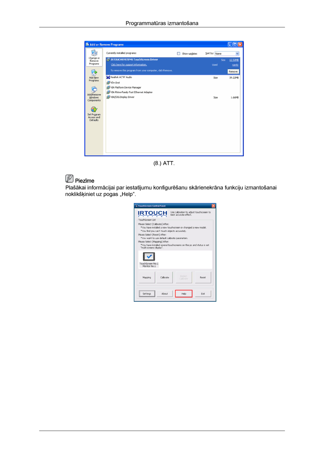 Samsung LH40CRPMBD/EN, LH40CRPMBC/EN manual Programmatūras izmantošana ATT 