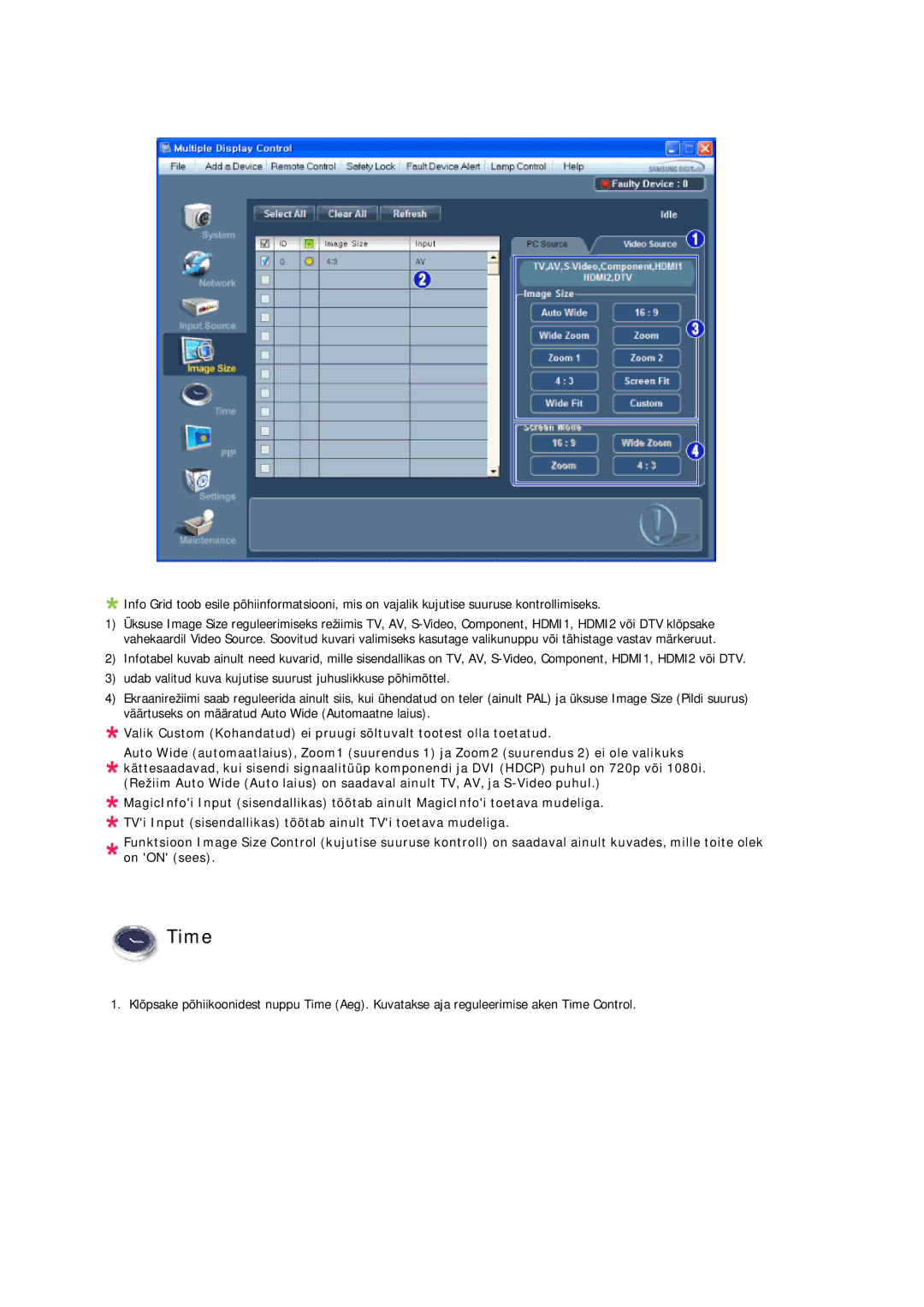 Samsung LH40CRPMBD/EN, LH40CRPMBC/EN manual Time 