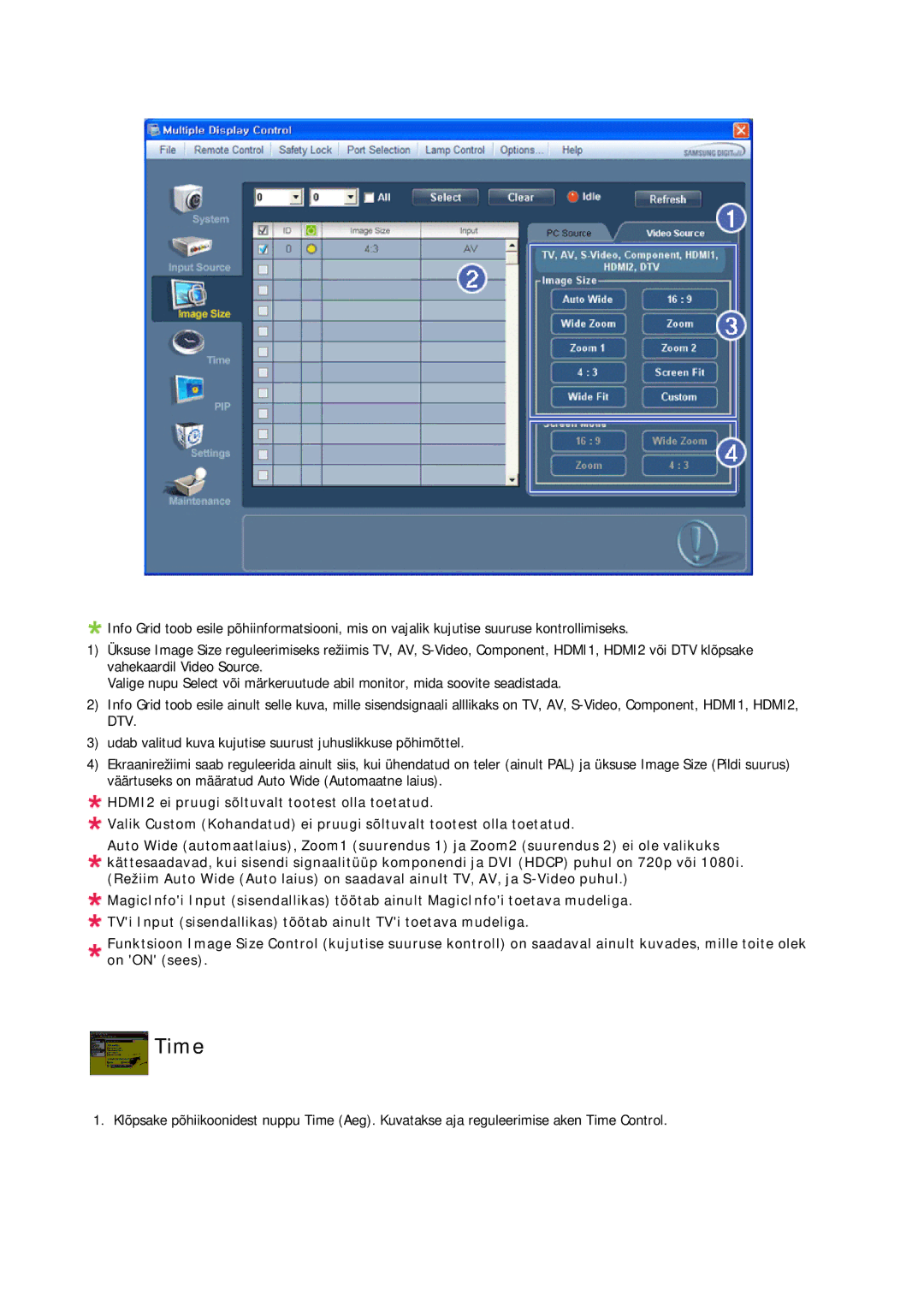 Samsung LH40CRPMBC/EN, LH40CRPMBD/EN manual Time 