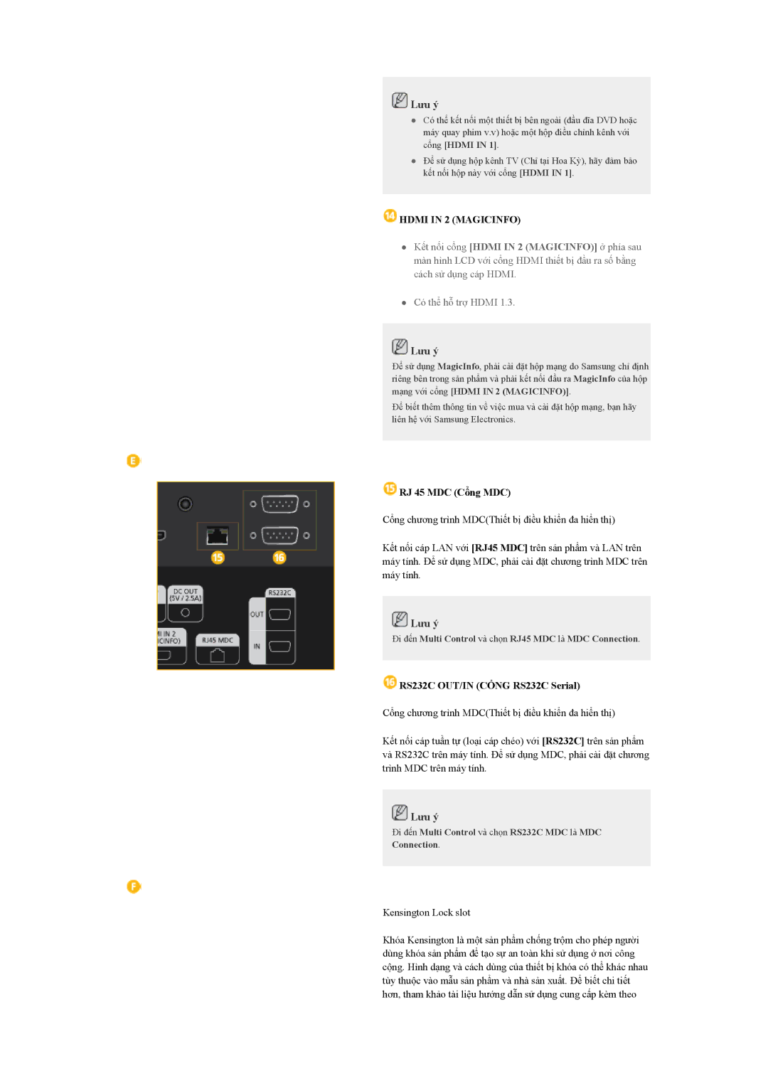 Samsung LH40CSPLBC/EN manual Hdmi in 2 Magicinfo 