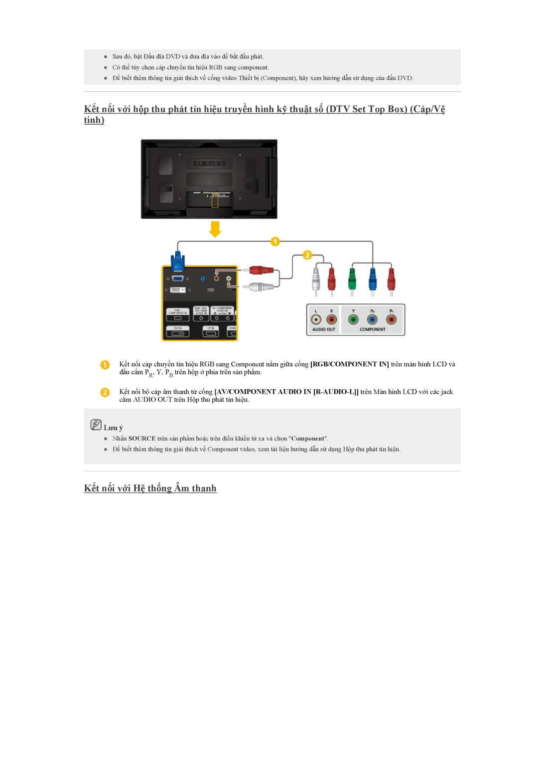 Samsung LH40CSPLBC/EN manual Kết nối với Hệ thống Âm thanh 