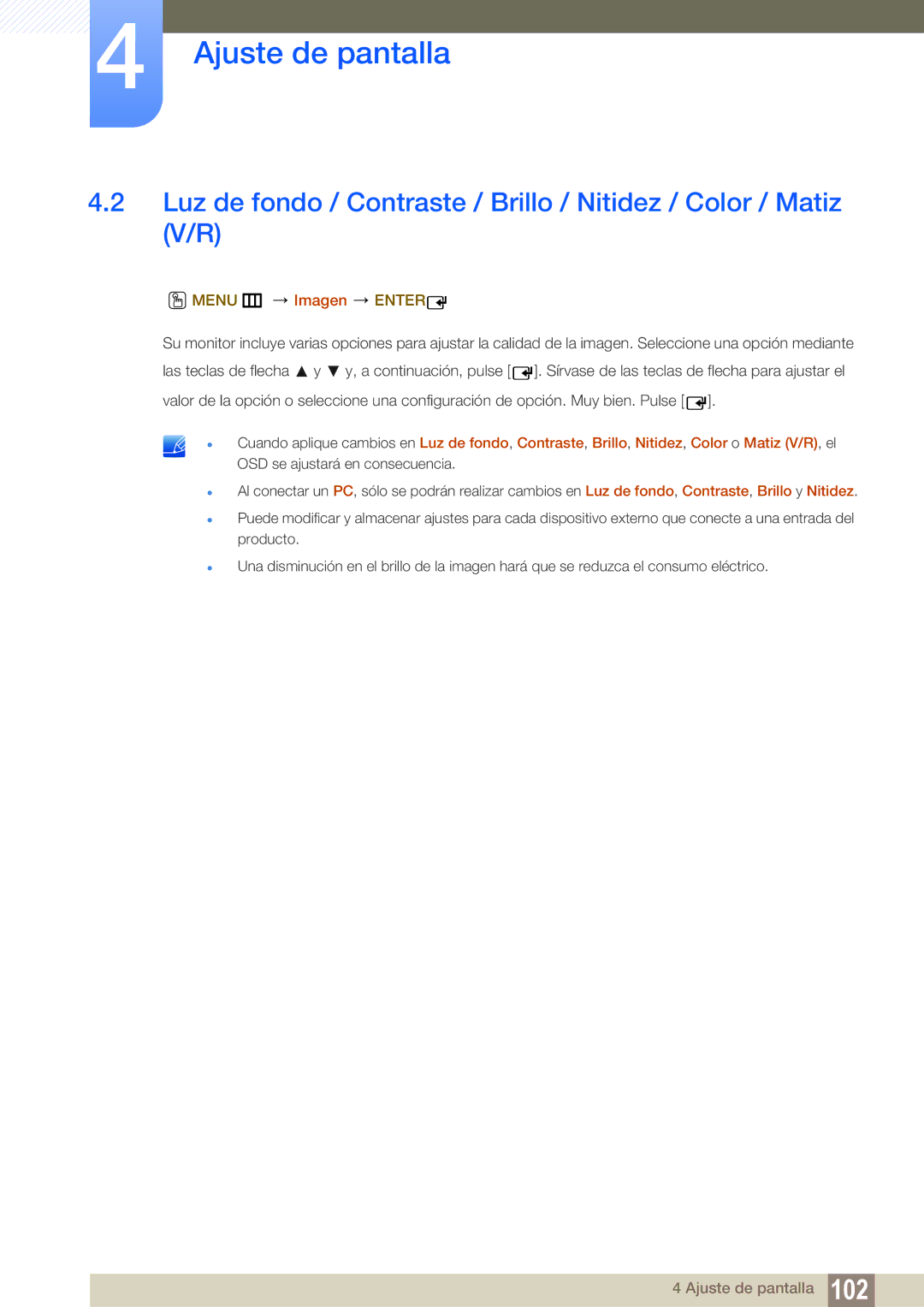 Samsung LH46DEAPLBC/EN, LH40DEPLGC/EN, LH46DEPLGC/EN, LH55UEAPLGC/EN, LH46MEPLGC/EN, LH46UEPLGC/EN manual Menu m Imagen Enter 