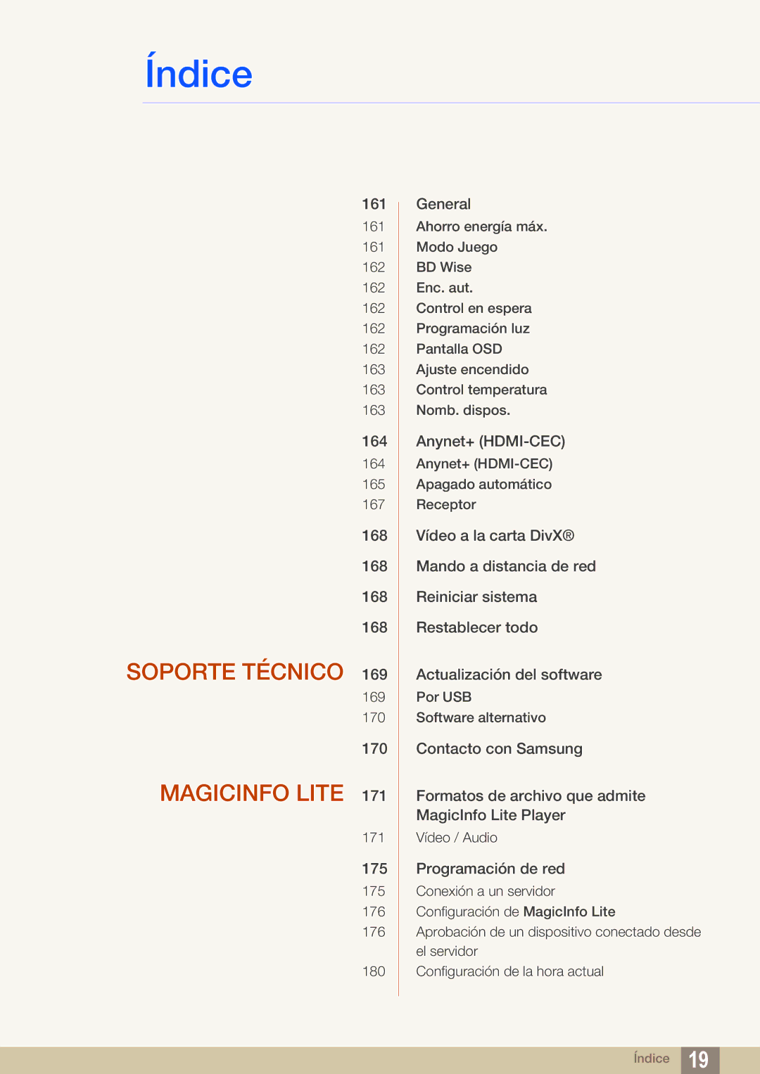 Samsung LH40MEPLGC/EN, LH40DEPLGC/EN, LH46DEPLGC/EN, LH55UEAPLGC/EN, LH46MEPLGC/EN, LH46UEPLGC/EN manual Soporte Técnico 