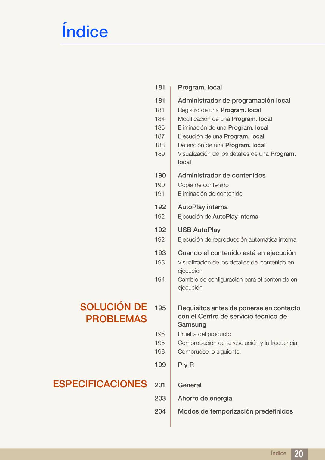 Samsung LH46UEAPLGC/EN, LH40DEPLGC/EN, LH46DEPLGC/EN, LH55UEAPLGC/EN, LH46MEPLGC/EN, LH46UEPLGC/EN Solución DE 195 Problemas 