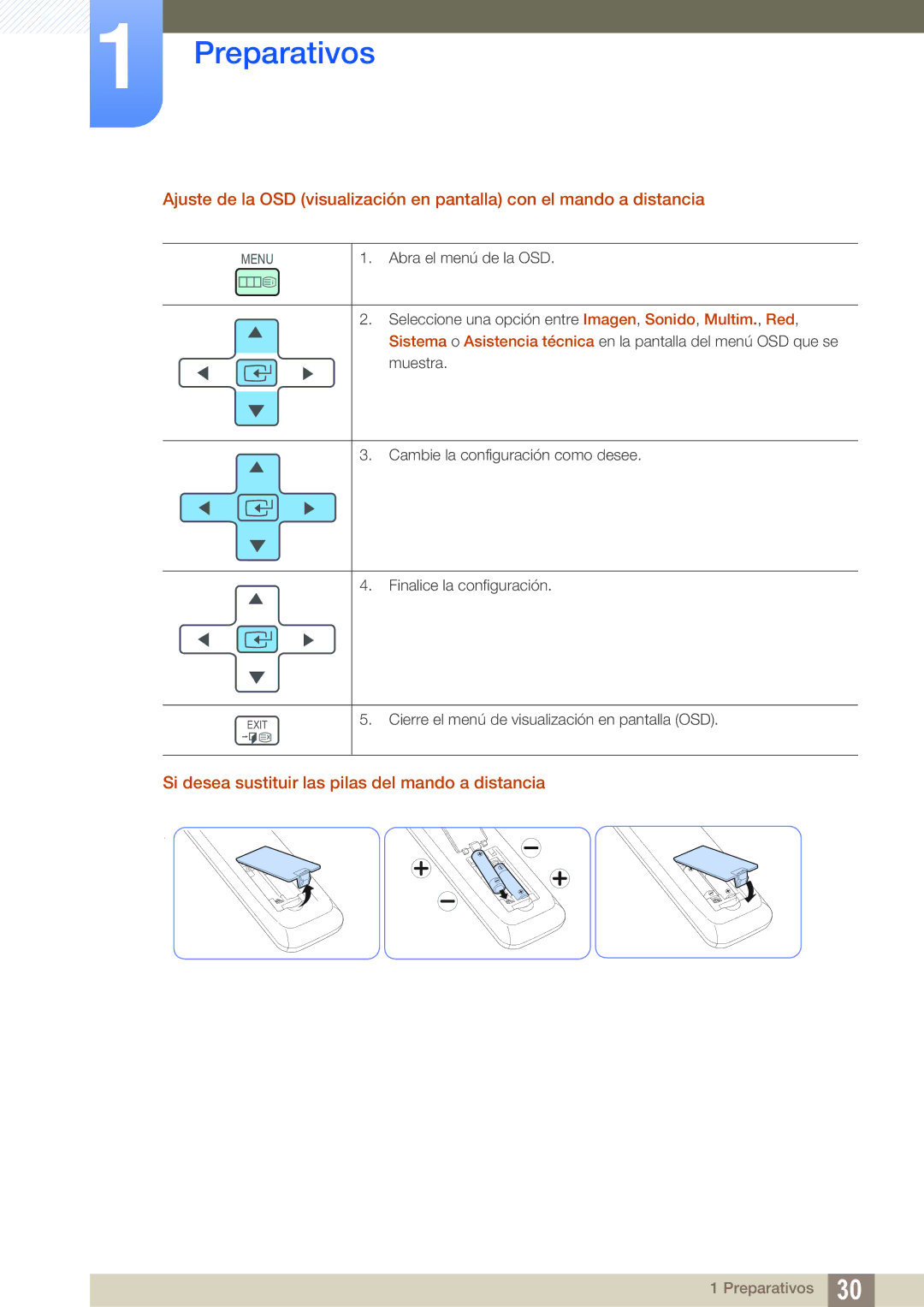 Samsung LH46UEPLGC/EN, LH40DEPLGC/EN, LH46DEPLGC/EN, LH55UEAPLGC/EN manual Si desea sustituir las pilas del mando a distancia 