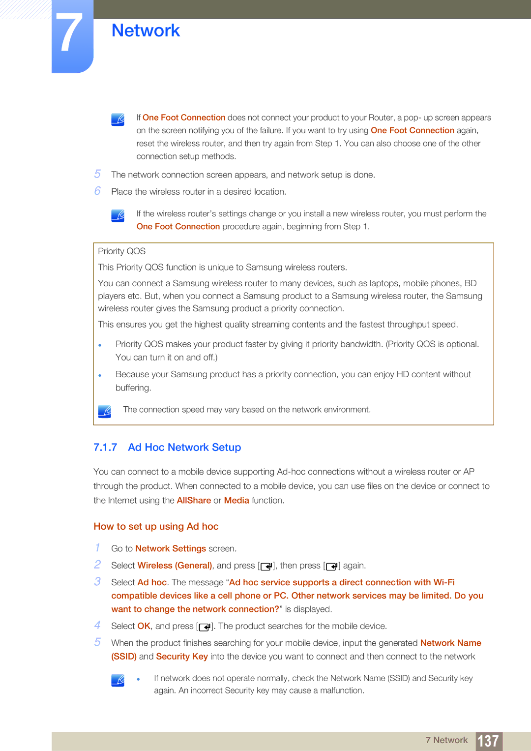 Samsung LH55UEPLGC/ZA, LH40DEPLGC/EN, LH46DEPLGC/EN, LH55DEPLGC/EN manual Ad Hoc Network Setup, How to set up using Ad hoc 