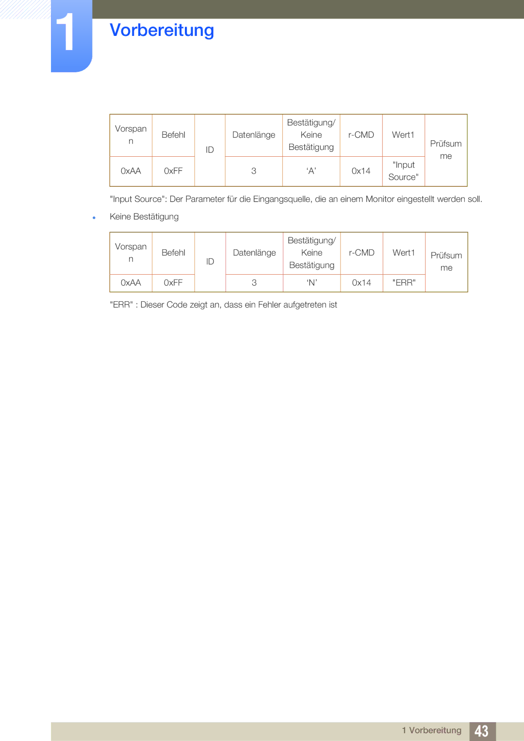 Samsung LH46DEPLGC/EN, LH40DEPLGC/EN, LH55UEPLGC/ZA, LH55DEPLGC/EN, LH55UEAPLGC/EN, LH46MEPLGC/EN, LH46UEPLGC/EN Vorspan Befehl 