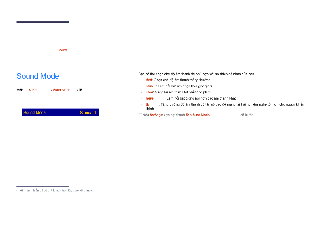 Samsung LH48DHDPLGC/XY, LH40DHDPLGC/XY, LH55DHDPLGC/XY manual Điều chỉnh âm thanh, Sound Mode 