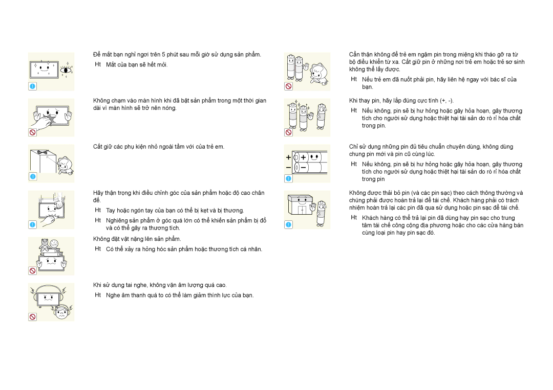 Samsung LH55DHDPLGC/XY, LH40DHDPLGC/XY, LH48DHDPLGC/XY manual Và có thể gây ra thương tích 