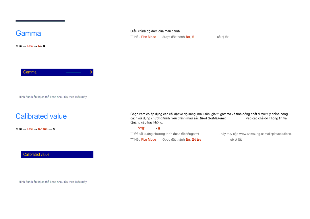 Samsung LH40DHDPLGC/XY, LH48DHDPLGC/XY manual Calibrated value, Menu m → Picture → Gamma → Enter E, Dont apply / Apply 