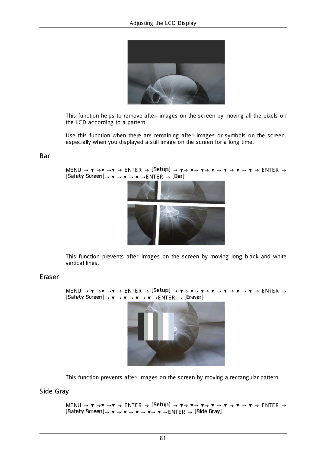 Samsung LH40DLPLGD/EN, LH46DLTLGD/EN, LH40DLTLGD/EN, LH46DLPLGD/EN, LFD-WBM2/S40A5, LH46MGQLGD/EN manual Bar, Eraser, Side Gray 