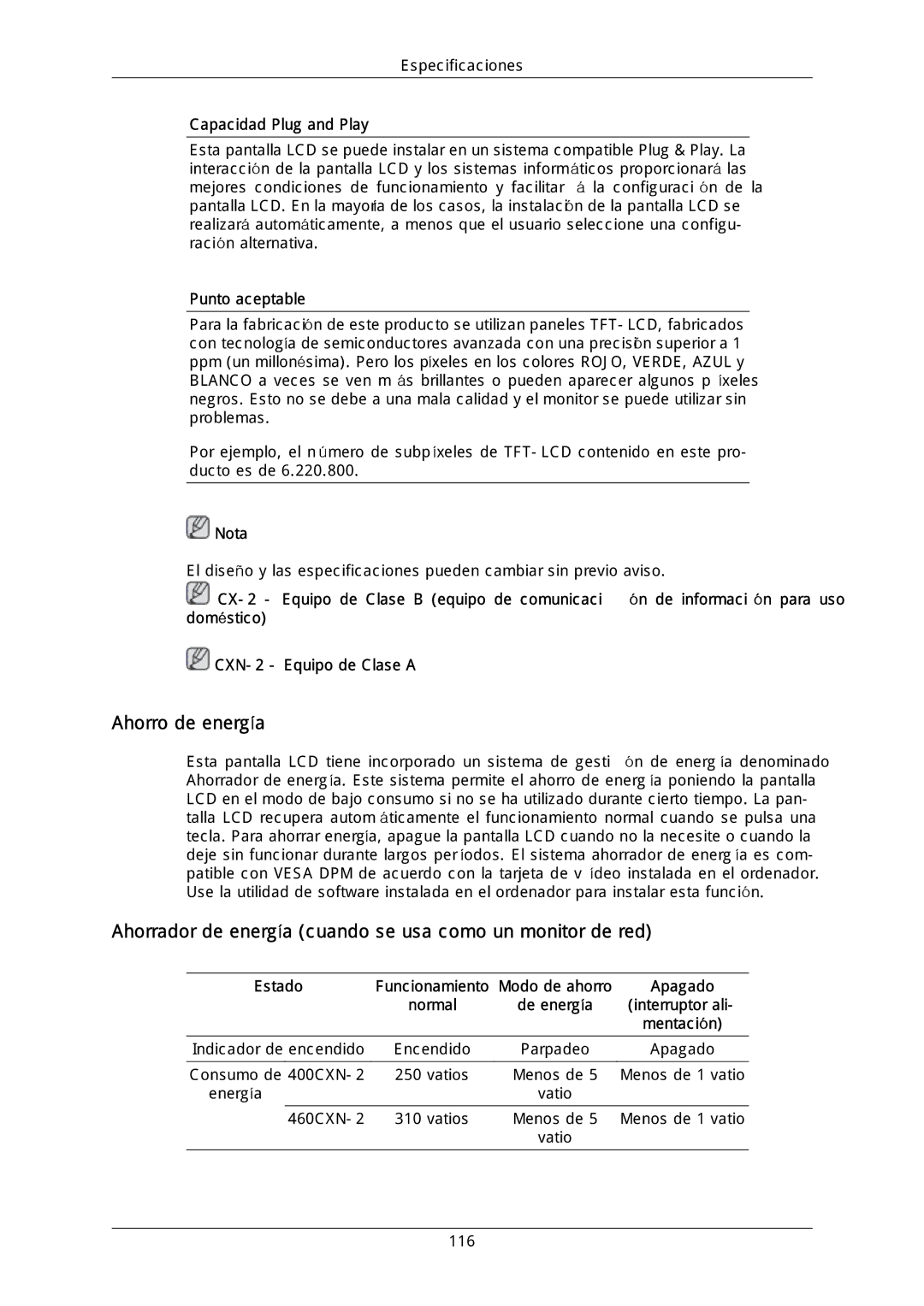 Samsung LH46DLPLGD/EN, LH40DLPLGD/EN manual Ahorro de energía, Ahorrador de energía cuando se usa como un monitor de red 