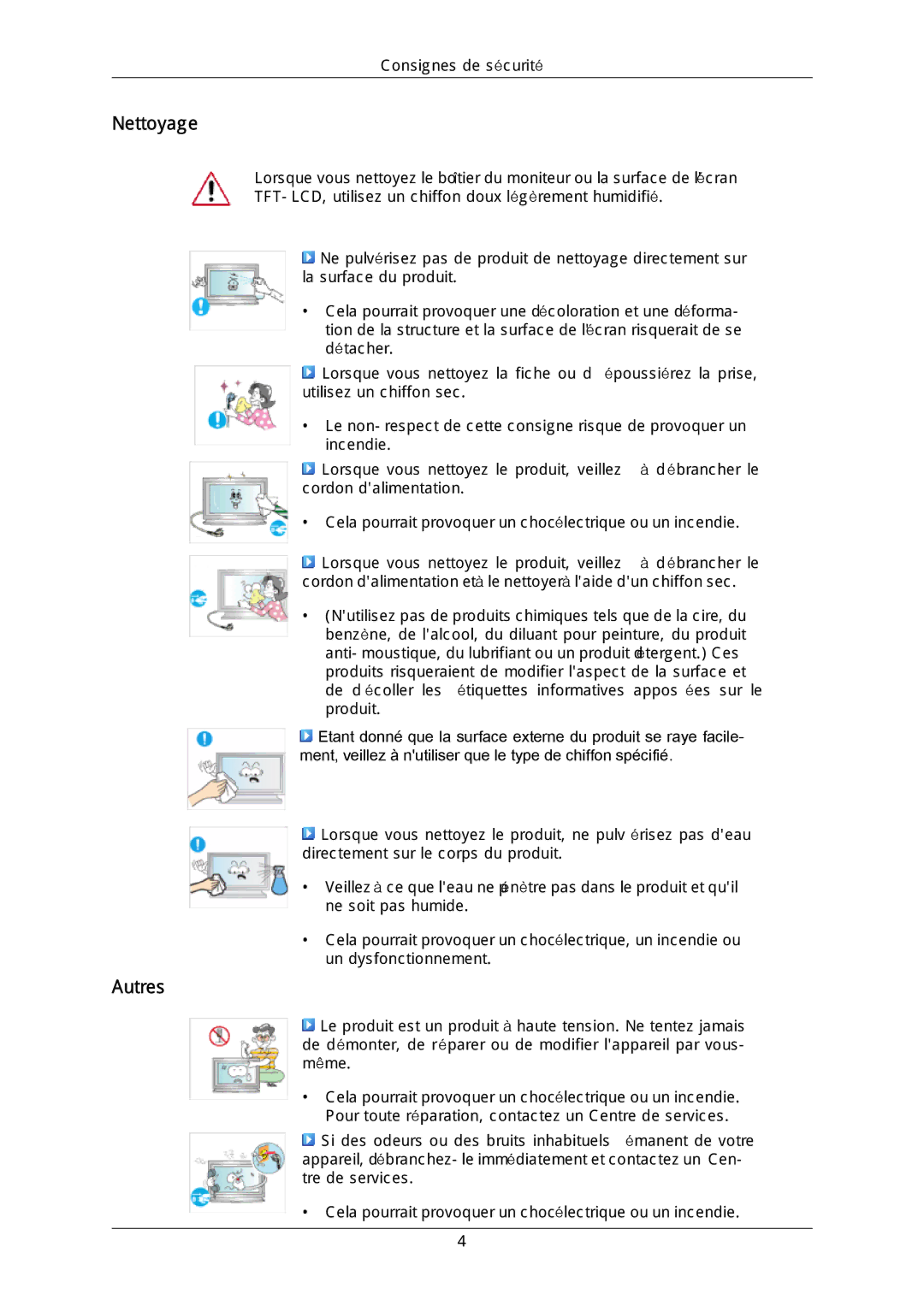 Samsung LH46DLTLGD/EN, LH40DLPLGD/EN, LH40DLTLGD/EN, LH46DLPLGD/EN manual Nettoyage, Autres 