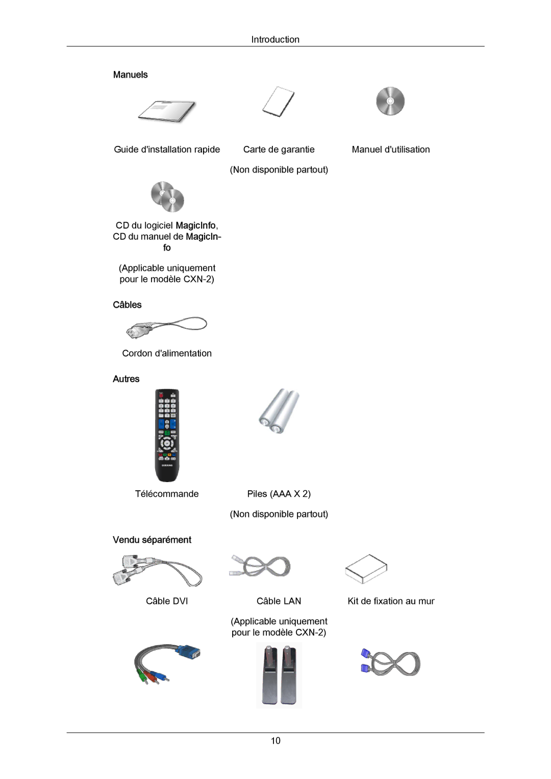 Samsung LH46DLPLGD/EN, LH40DLPLGD/EN, LH46DLTLGD/EN, LH40DLTLGD/EN manual Câbles 