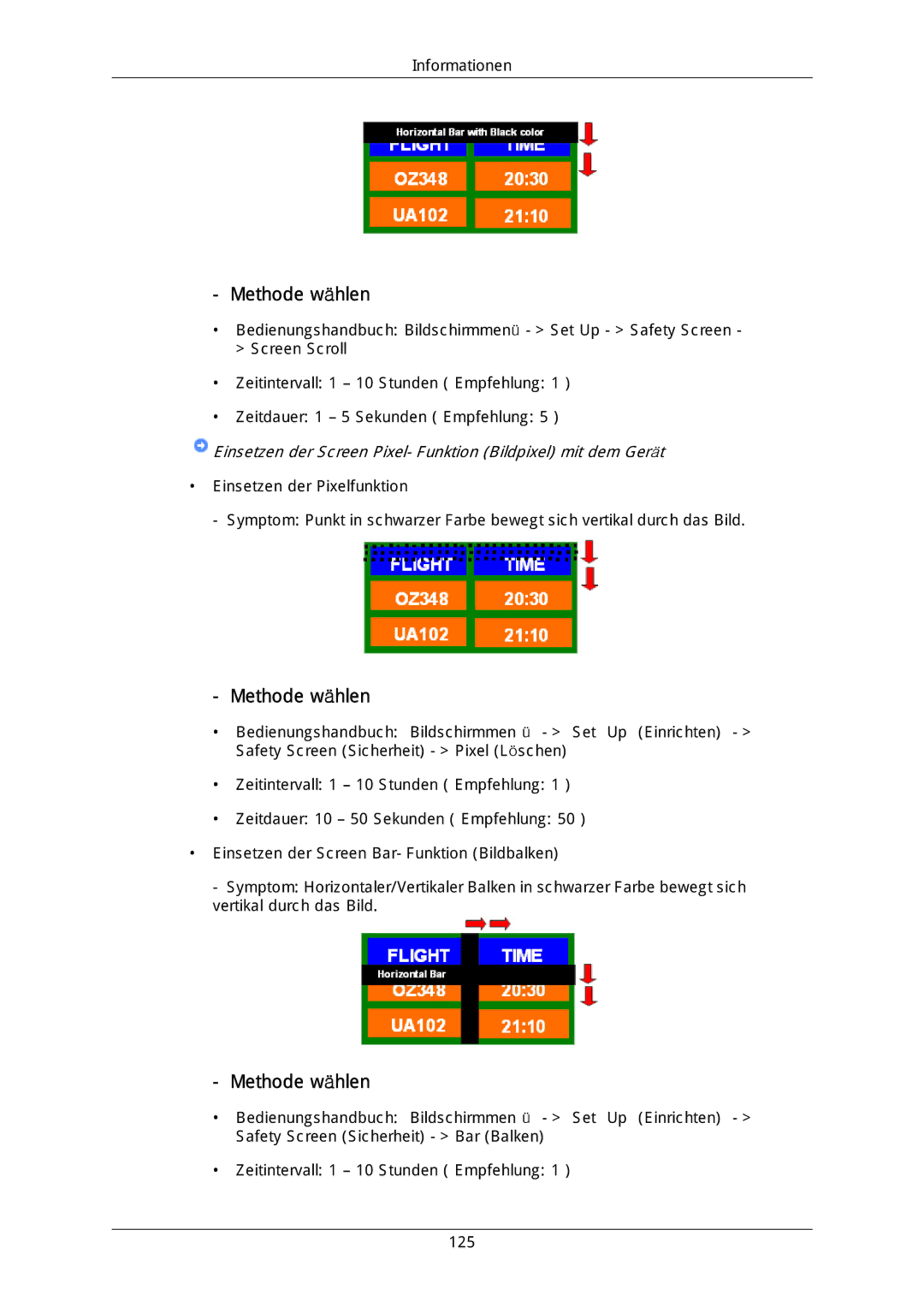 Samsung LH40DLPLGD/EN, LH46DLTLGD/EN manual Methode wählen, Einsetzen der Screen Pixel-Funktion Bildpixel mit dem Gerät 