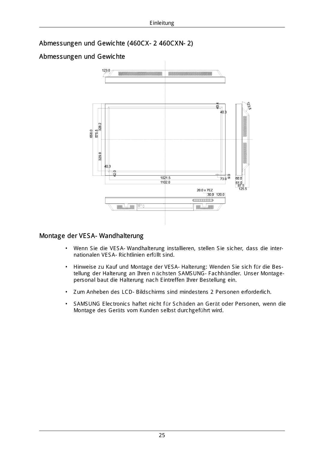 Samsung LH40DLTLGD/EN, LH40DLPLGD/EN, LH46DLTLGD/EN, LH46DLPLGD/EN manual Einleitung 