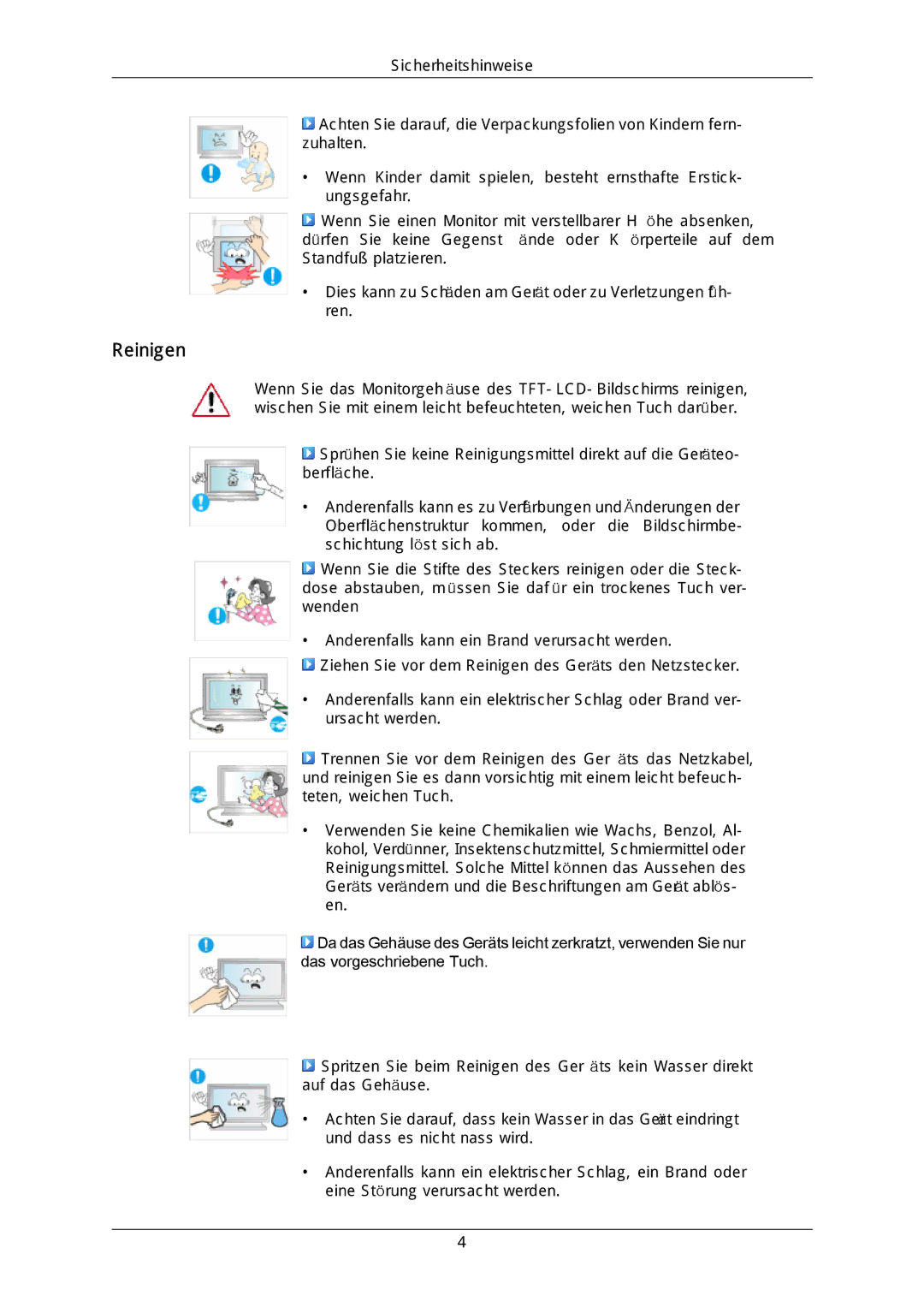 Samsung LH46DLTLGD/EN, LH40DLPLGD/EN, LH40DLTLGD/EN, LH46DLPLGD/EN manual Reinigen 