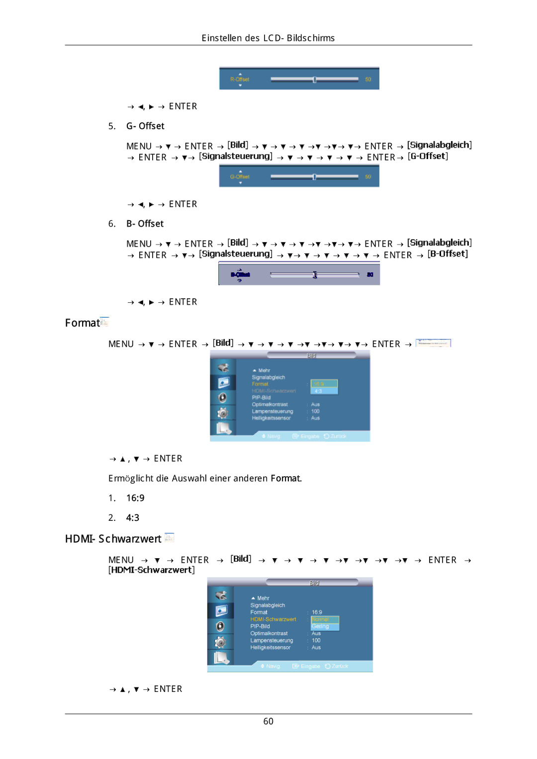 Samsung LH46DLPLGD/EN, LH40DLPLGD/EN, LH46DLTLGD/EN, LH40DLTLGD/EN manual Format, HDMI-Schwarzwert 