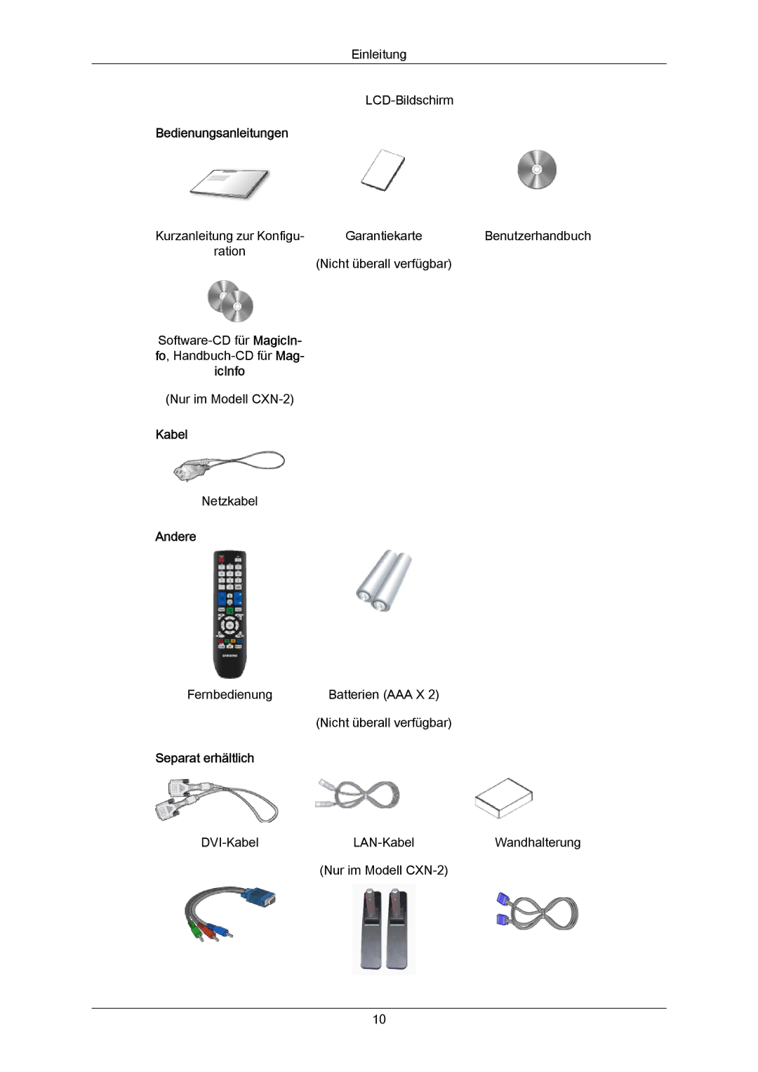 Samsung LH46DLPLGD/EN, LH40DLPLGD/EN, LH46DLTLGD/EN, LH40DLTLGD/EN manual Kabel 