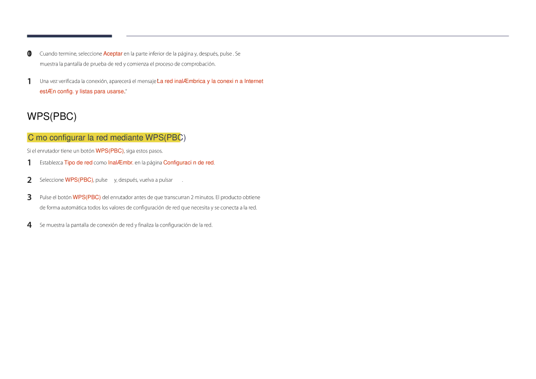 Samsung LH48DMDPLGC/EN Cómo configurar la red mediante Wpspbc, Si el enrutador tiene un botón WPSPBC, siga estos pasos 