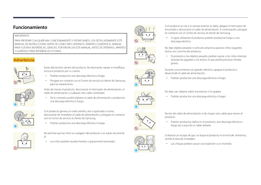 Samsung LH55DMDPLGC/EN, LH40DMDPLGC/EN, LH32DMDPLGC/EN, LH48DMDPLGC/EN, LH75DMDPLGC/EN manual Funcionamiento, Importante 