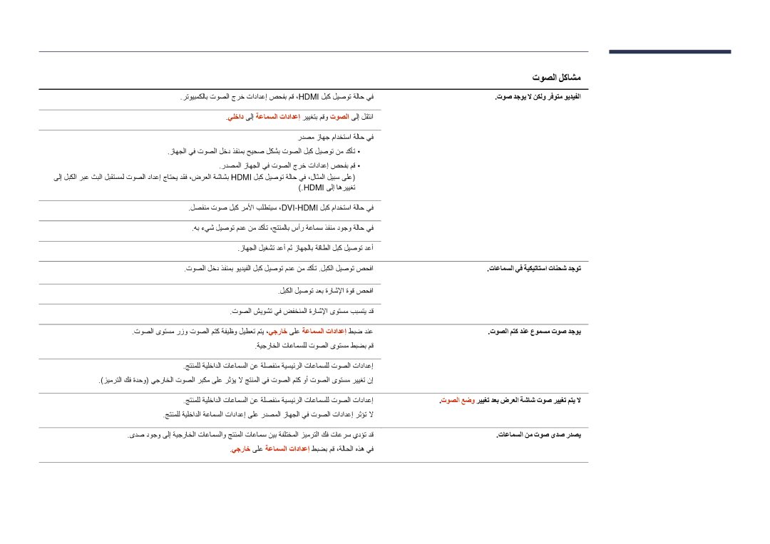 Samsung LH32DMDPLGC/UE, LH40DMDPLGC/EN, LH32DMDPLGC/EN, LH55DMDPLGC/EN يلخاد ىلإ ةعامسلا تادادعإ رييغتب مقو توصلا ىلإ لقتنا 