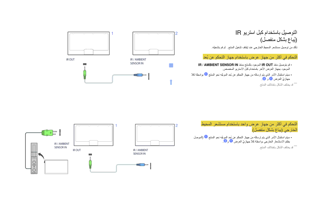 Samsung LH48DMDPLGC/NG, LH40DMDPLGC/EN دعبُنع مكحتلا زاهج مادختساب ضرع زاهج نم رثكأ يف مكحتلا, لصفنم لكشب عابي يجراخلا 