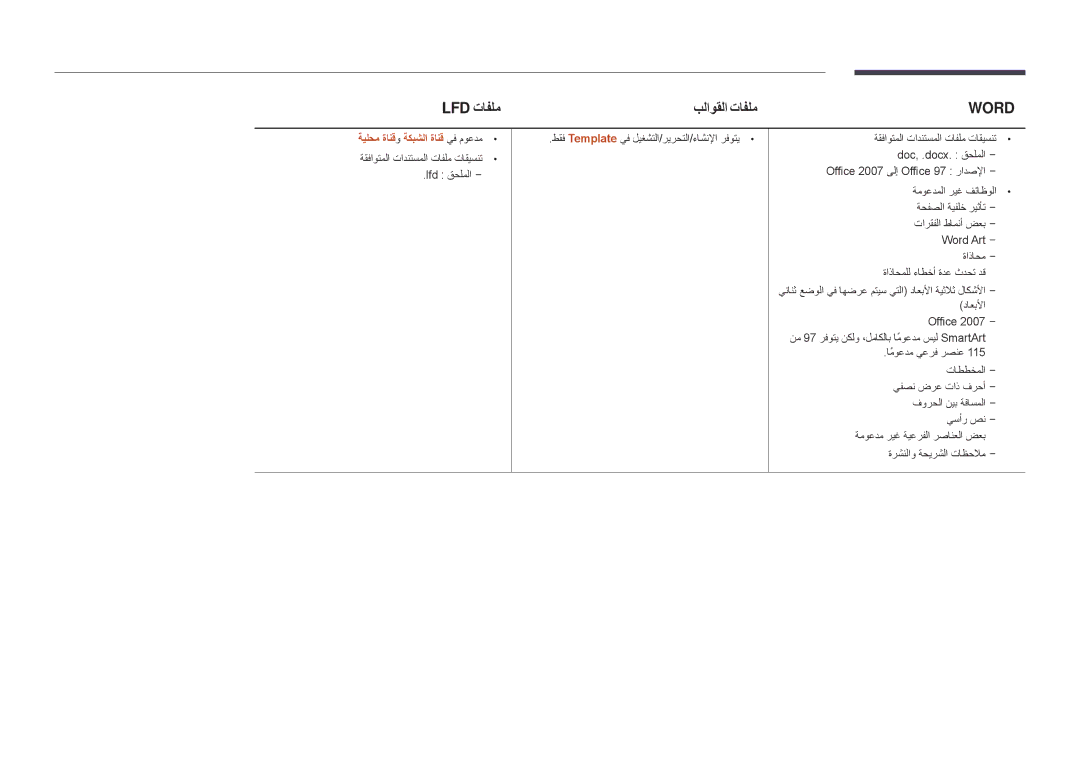 Samsung LH40DMDPLGC/NG, LH40DMDPLGC/EN, LH32DMDPLGC/EN manual Lfd تافلم بلاوقلا تافلم, ةيلحم ةانقو ةكبشلا ةانق يف موعدم 