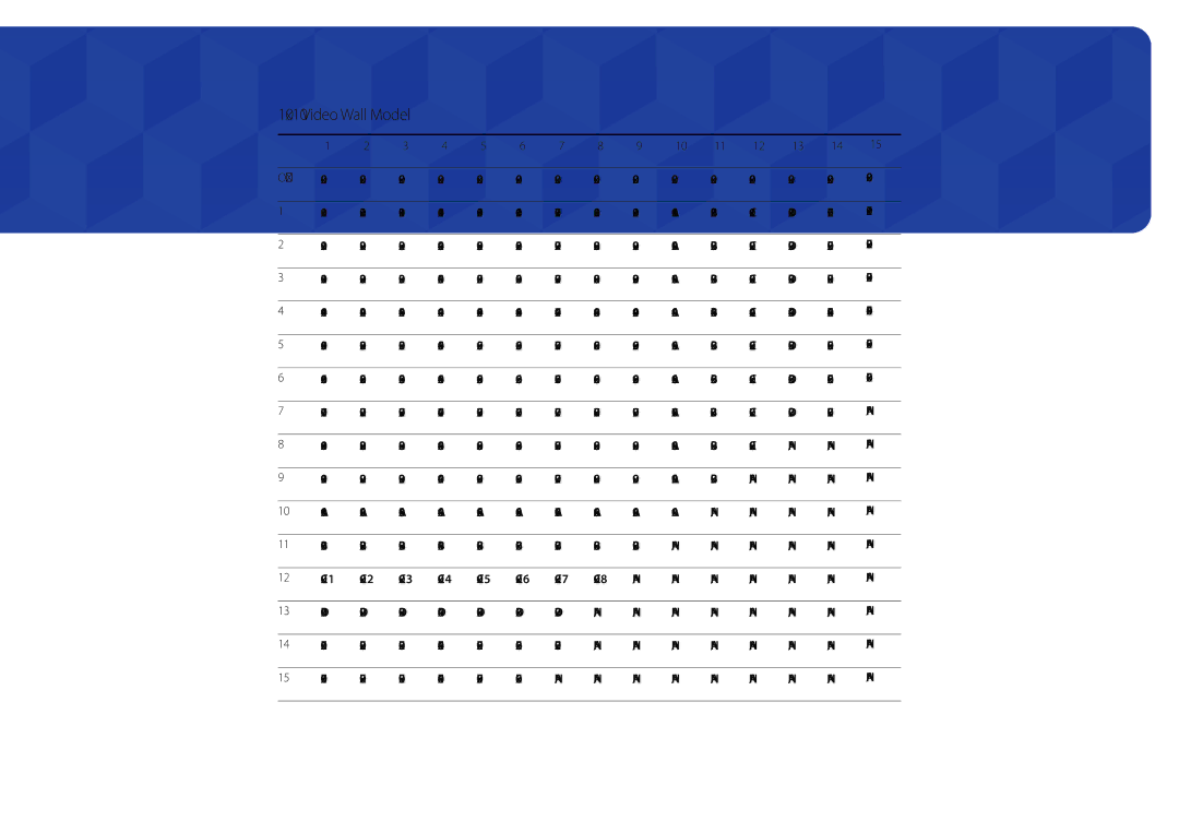 Samsung LH48DMDPLGC/EN, LH40DMDPLGC/EN, LH32DMDPLGC/EN, LH55DMDPLGC/EN, LH40DMDPLGC/NG manual 10x10 Video Wall Model, Off 