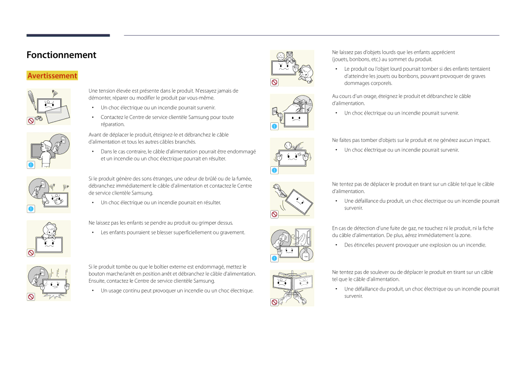 Samsung LH75DMDPLGC/EN, LH40DMDPLGC/EN, LH32DMDPLGC/EN, LH55DMDPLGC/EN, LH48DMDPLGC/EN manual Fonctionnement 