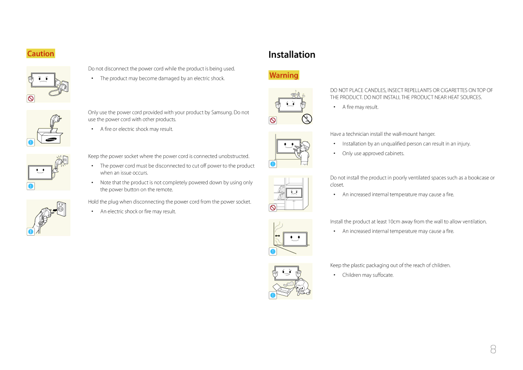 Samsung LH40EDDPLGC/EN, LH55EDDPLGC/EN, LH46EDDPLGC/EN, LH32EDDPLGC/EN manual Installation 