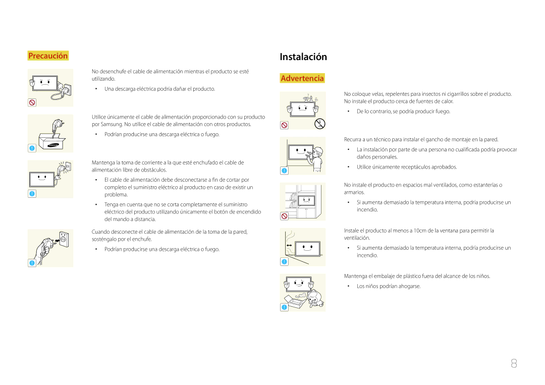 Samsung LH40EDCPLBC/EN, LH40EDDPLGC/EN, LH55EDDPLGC/EN, LH46EDDPLGC/EN, LH32EDDPLGC/EN manual Instalación 