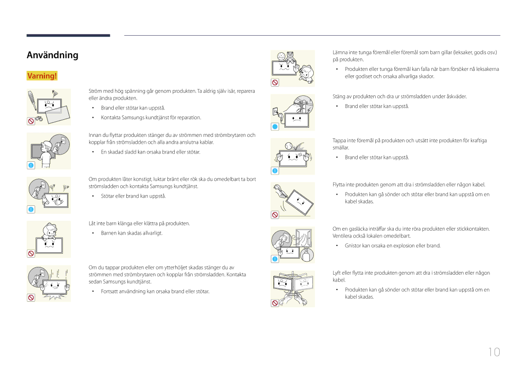 Samsung LH40EDDPLGC/EN, LH55EDDPLGC/EN, LH46EDDPLGC/EN, LH40EDCPLBC/EN, LH32EDDPLGC/EN manual Användning 