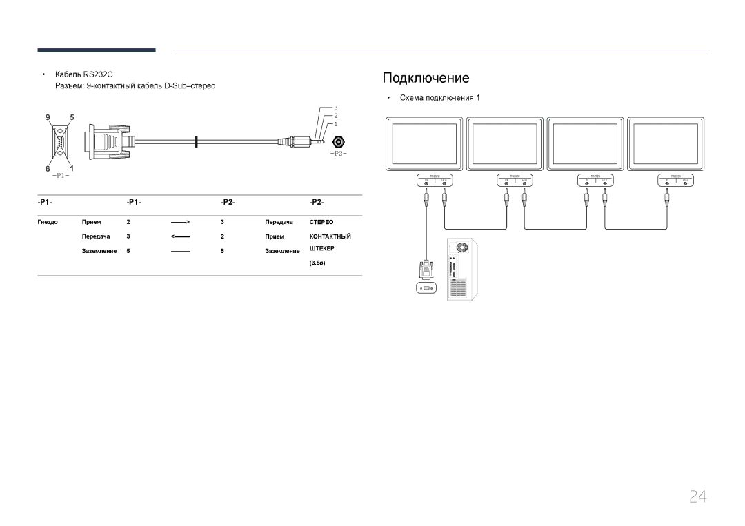 Samsung LH32EDDPLGC/EN, LH40EDDPLGC/EN, LH55EDDPLGC/EN, LH46EDDPLGC/EN, LH40EDCPLBC/EN manual Подключение 