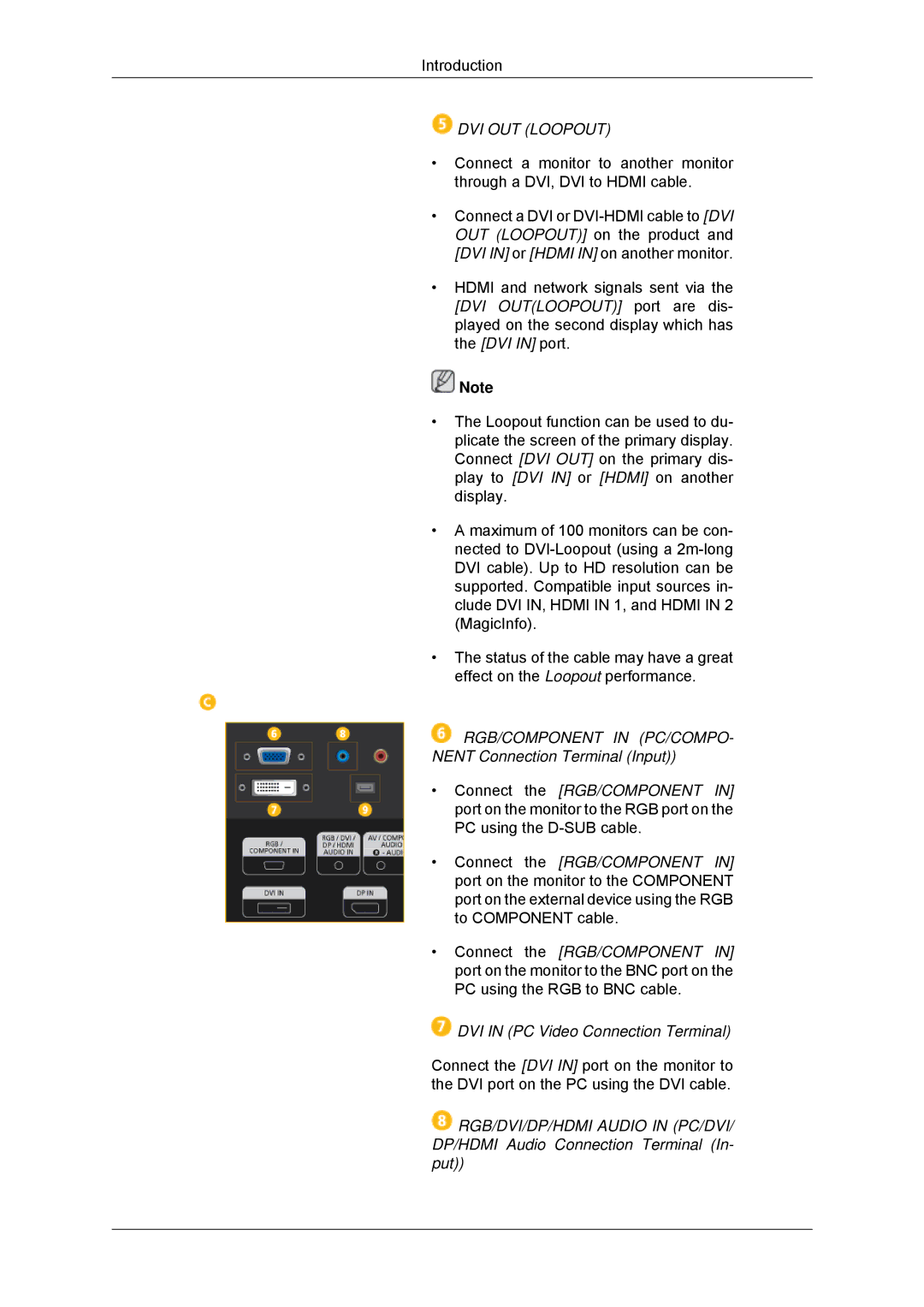 Samsung LH40GWPLBC/XY, LH40GWTLBC/EN, LH40GWSLBC/EN, LH46GWPLBC/EN, LH40GWPLBC/EN, LH46GWTLBC/EN, LH46GWSLBC/EN DVI OUT Loopout 