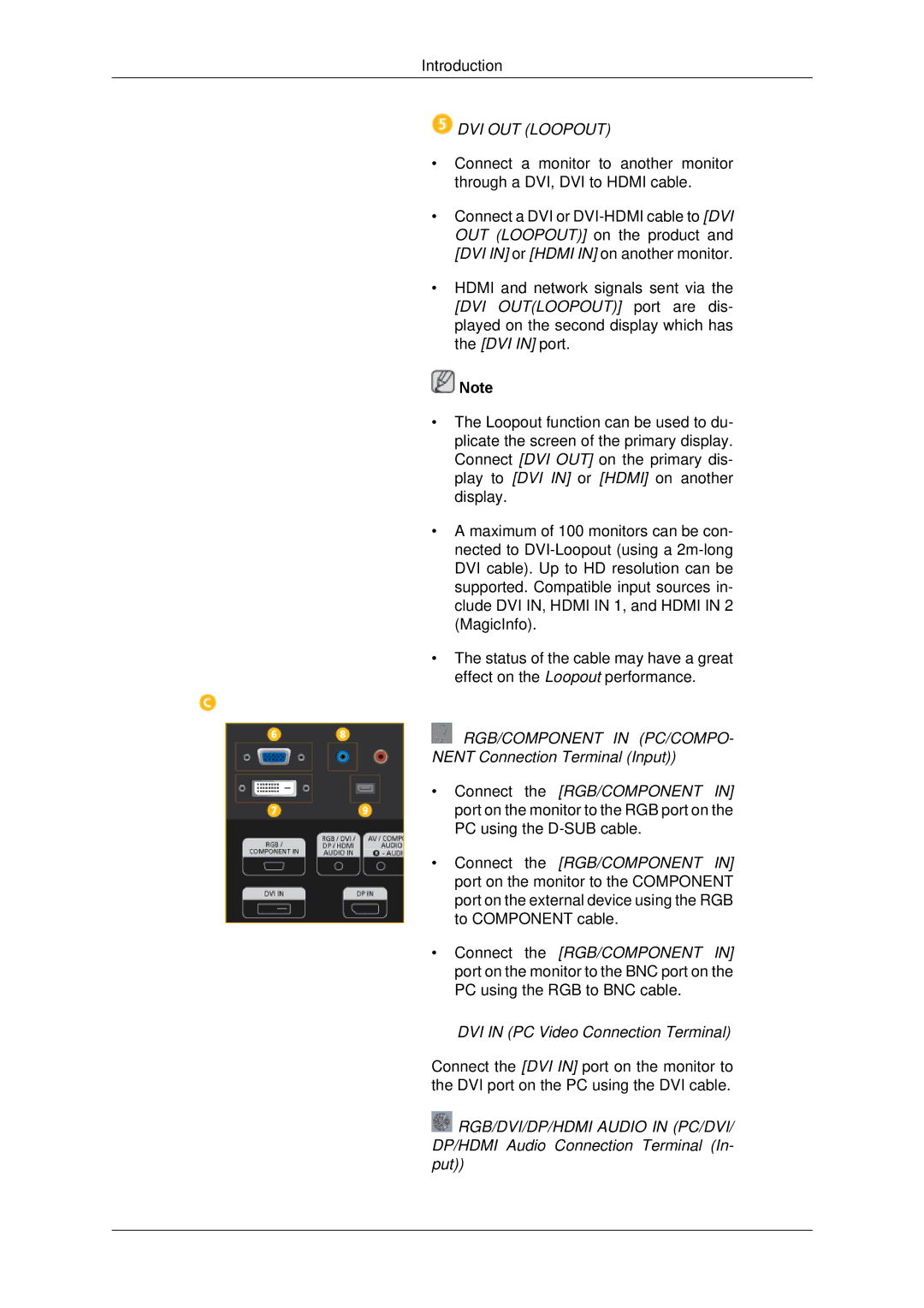 Samsung LH46GWPLBC/XJ, LH40GWTLBC/EN, LH40GWSLBC/EN, LH46GWPLBC/EN, LH40GWPLBC/EN, LH46GWTLBC/EN, LH46GWSLBC/EN DVI OUT Loopout 