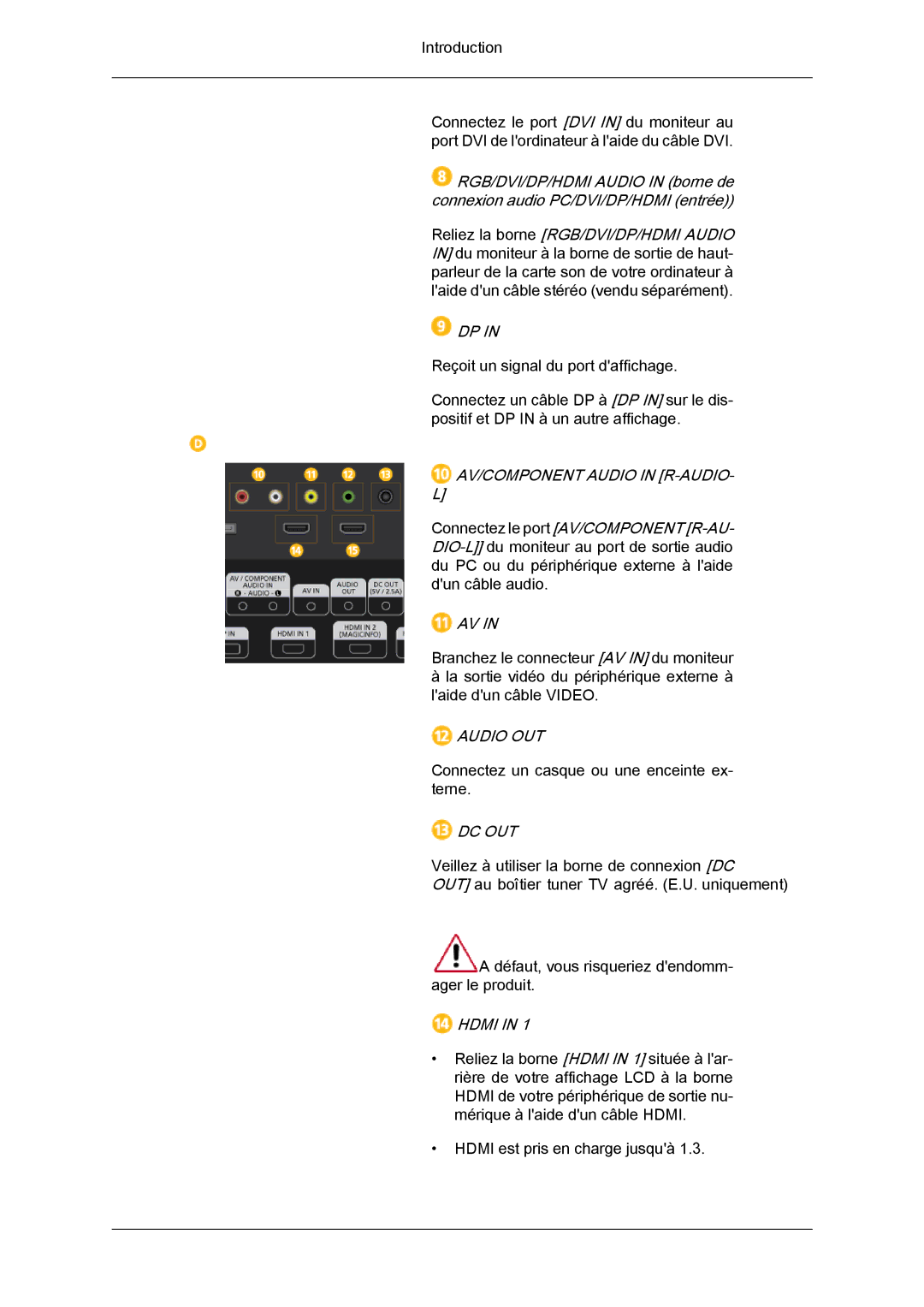 Samsung LH40GWPLBC/EN, LH40GWTLBC/EN, LH40GWSLBC/EN, LH46GWPLBC/EN, LH46GWTLBC/EN, LH46GWSLBC/EN manual Audio OUT 