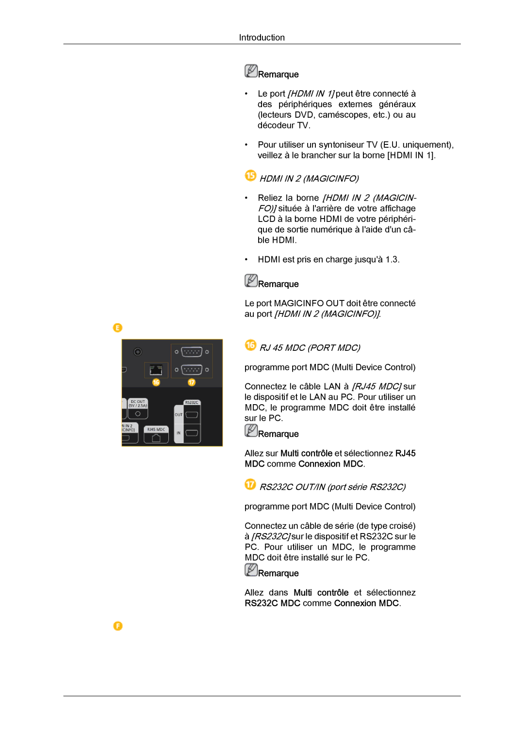 Samsung LH46GWTLBC/EN, LH40GWTLBC/EN, LH40GWSLBC/EN, LH46GWPLBC/EN, LH40GWPLBC/EN, LH46GWSLBC/EN manual Hdmi in 2 Magicinfo 