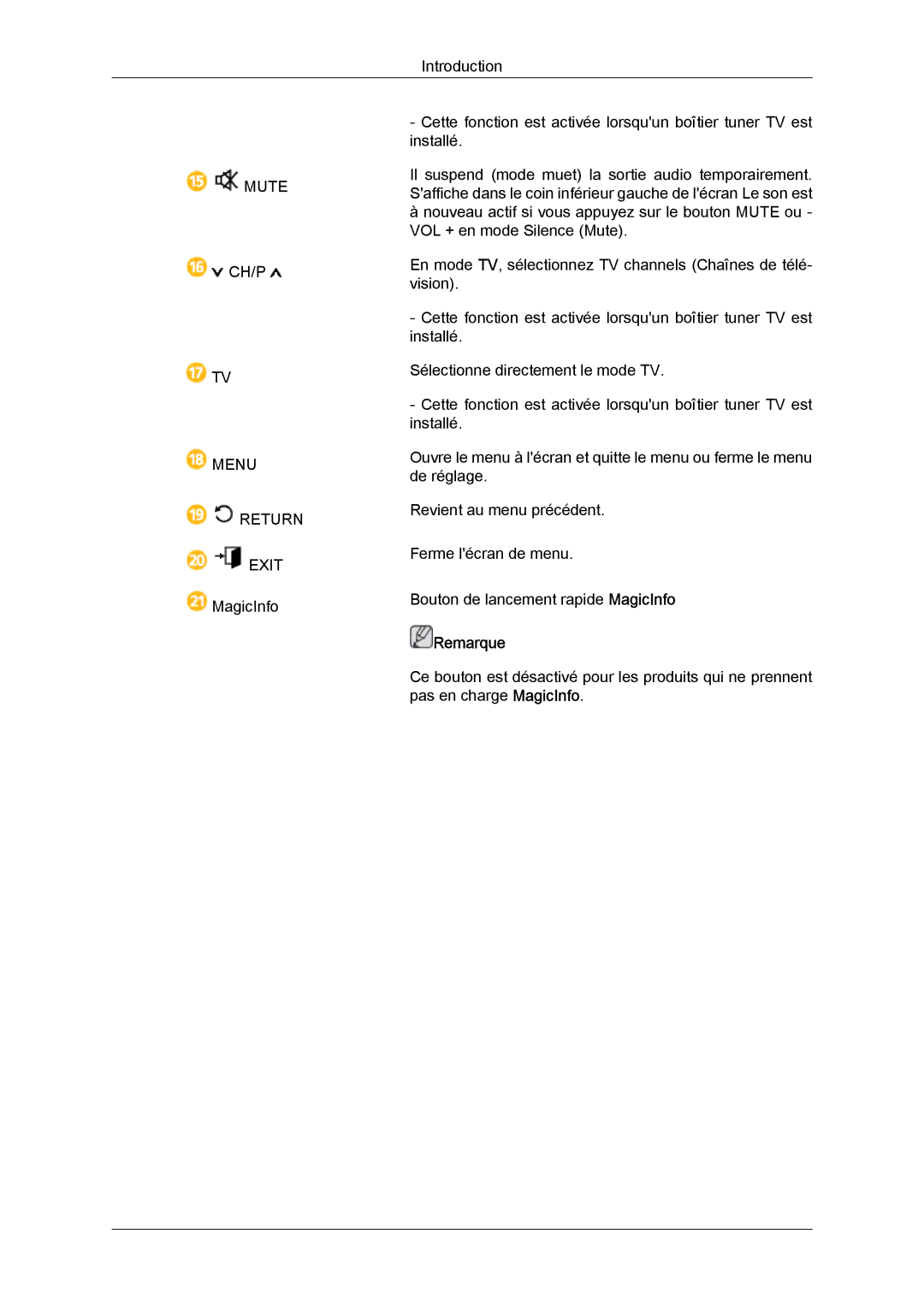 Samsung LH40GWSLBC/EN, LH40GWTLBC/EN, LH46GWPLBC/EN, LH40GWPLBC/EN, LH46GWTLBC/EN, LH46GWSLBC/EN manual Menu Return Exit 