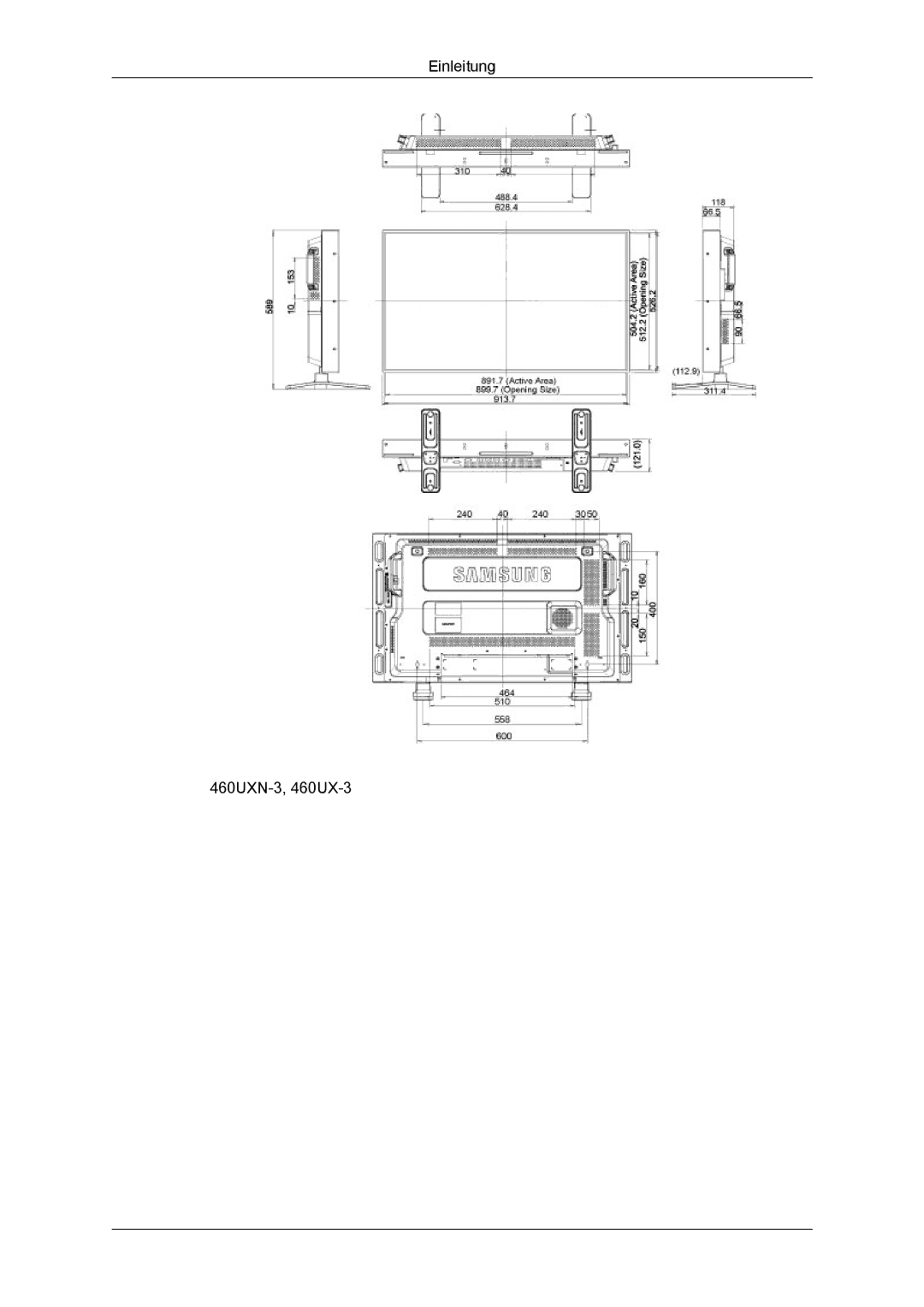 Samsung LH46GWPLBC/EN, LH40GWTLBC/EN, LH40GWSLBC/EN, LH40GWPLBC/EN, LH46GWTLBC/EN, LH46GWSLBC/EN Einleitung 460UXN-3, 460UX-3 