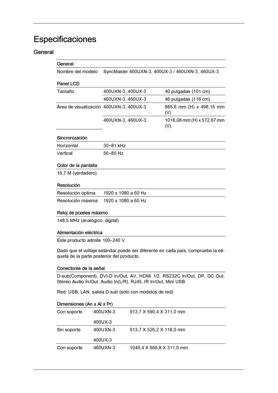 Samsung LH40GWTLBC/ZA, LH40GWTLBC/EN, LH40GWSLBC/EN, LH46GWPLBC/EN, LH40GWPLBC/EN, LH46GWTLBC/EN, LH46GWSLBC/EN manual General 