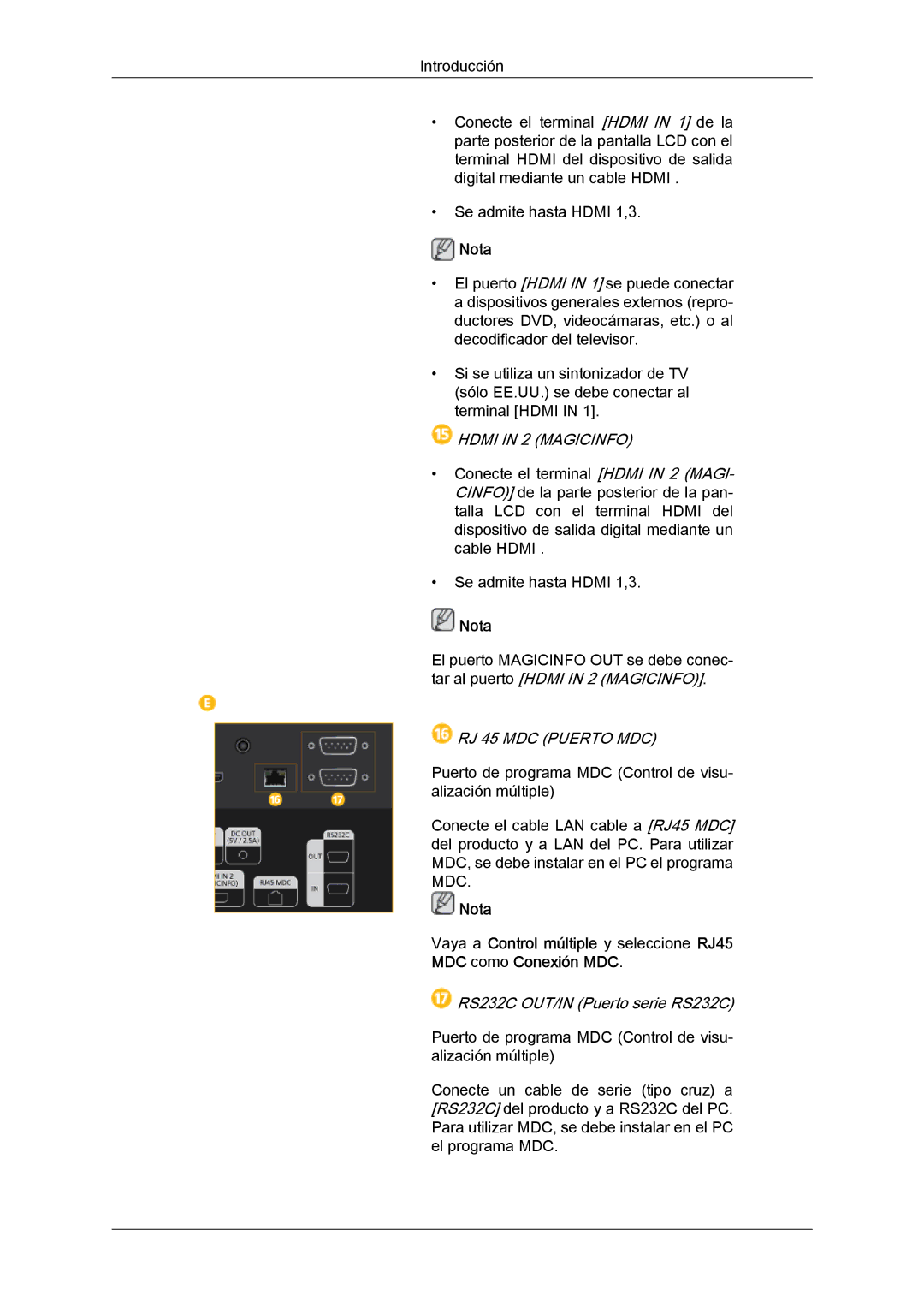 Samsung LH46GWPLBC/EN, LH40GWTLBC/EN, LH40GWSLBC/EN, LH40GWPLBC/EN, LH46GWTLBC/EN, LH46GWSLBC/EN manual Hdmi in 2 Magicinfo 