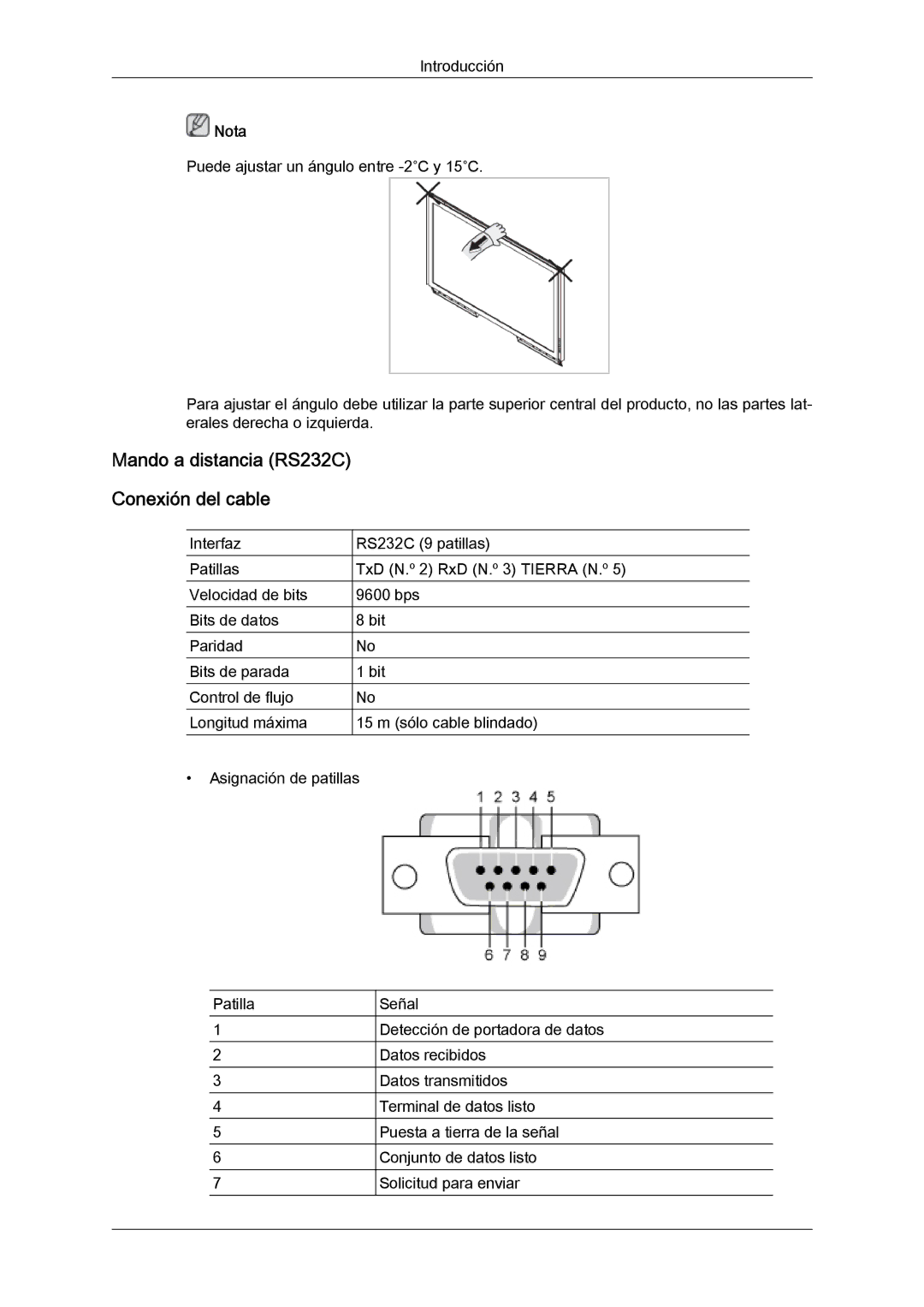 Samsung LH40GWPLBC/EN, LH40GWTLBC/EN, LH40GWSLBC/EN, LH46GWPLBC/EN manual Mando a distancia RS232C Conexión del cable, Nota 